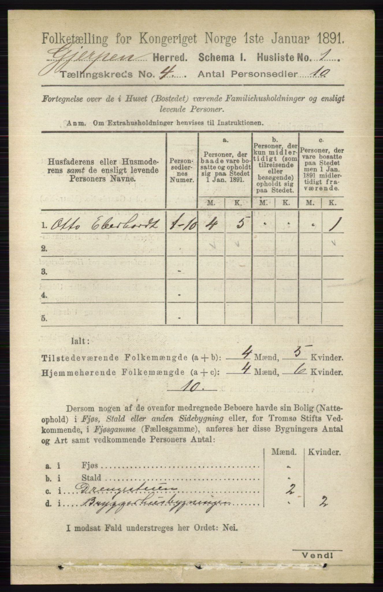 RA, 1891 census for 0812 Gjerpen, 1891, p. 1862