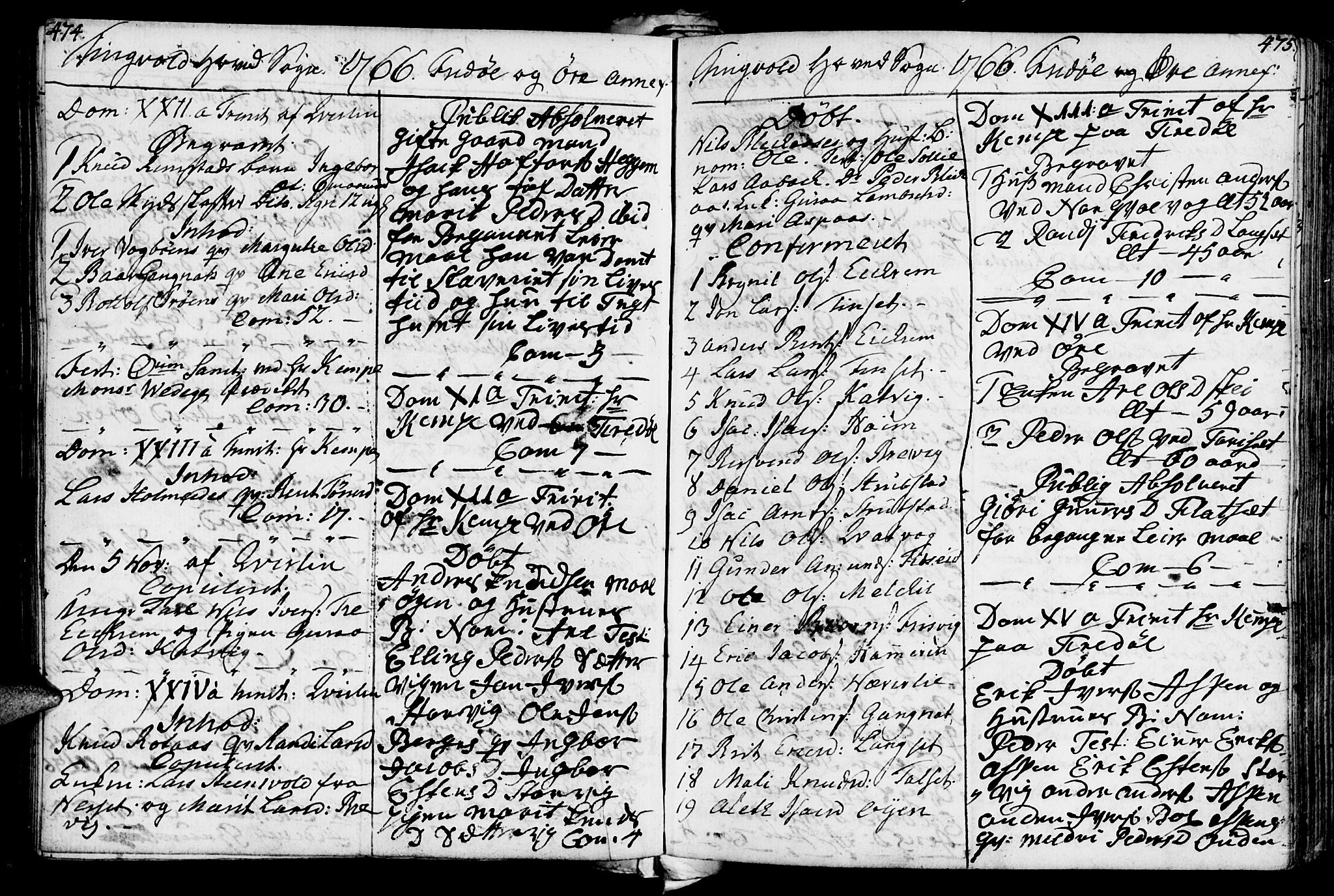Ministerialprotokoller, klokkerbøker og fødselsregistre - Møre og Romsdal, SAT/A-1454/586/L0979: Parish register (official) no. 586A05, 1751-1776, p. 474-475
