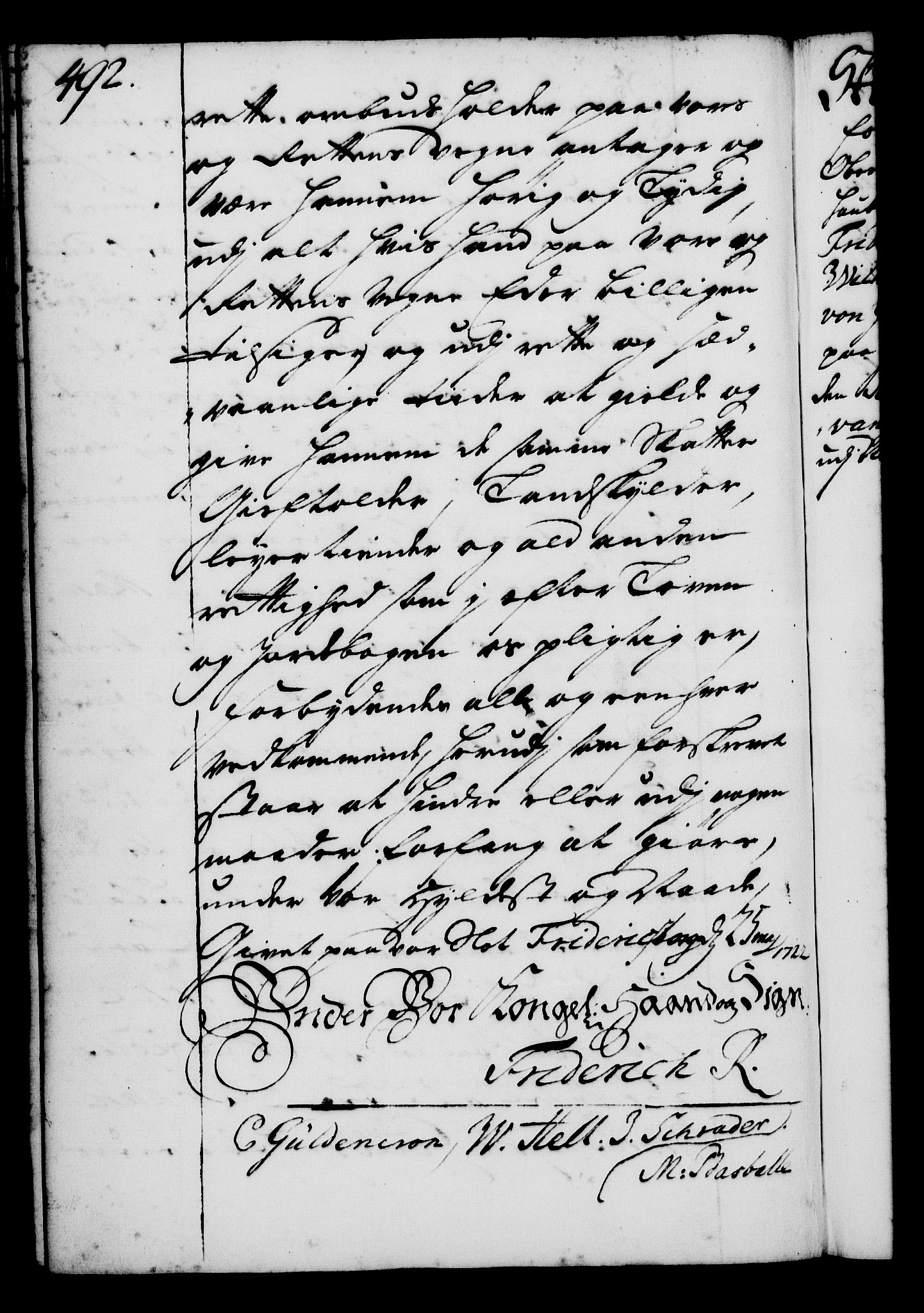 Rentekammeret, Kammerkanselliet, AV/RA-EA-3111/G/Gg/Gga/L0001: Norsk ekspedisjonsprotokoll med register (merket RK 53.1), 1720-1723, p. 492