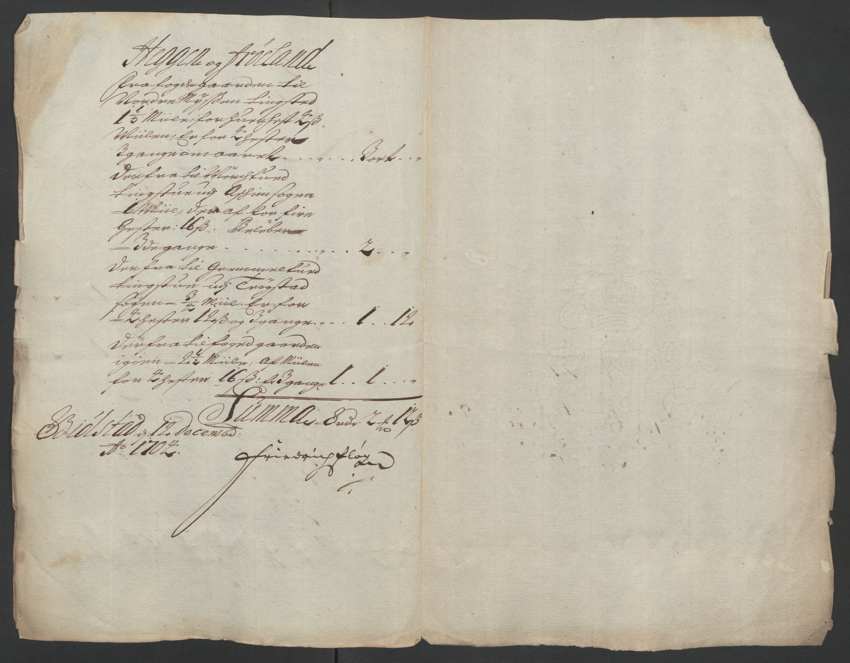 Rentekammeret inntil 1814, Reviderte regnskaper, Fogderegnskap, AV/RA-EA-4092/R07/L0296: Fogderegnskap Rakkestad, Heggen og Frøland, 1704, p. 368