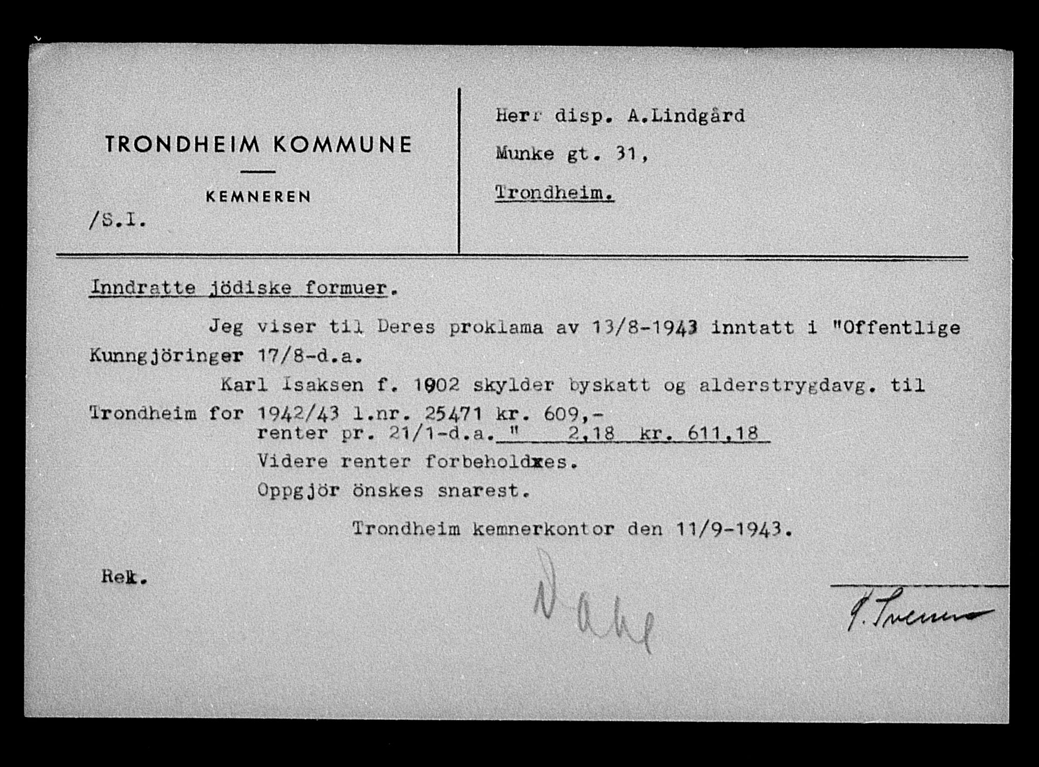 Justisdepartementet, Tilbakeføringskontoret for inndratte formuer, AV/RA-S-1564/H/Hc/Hca/L0897: --, 1945-1947, p. 579