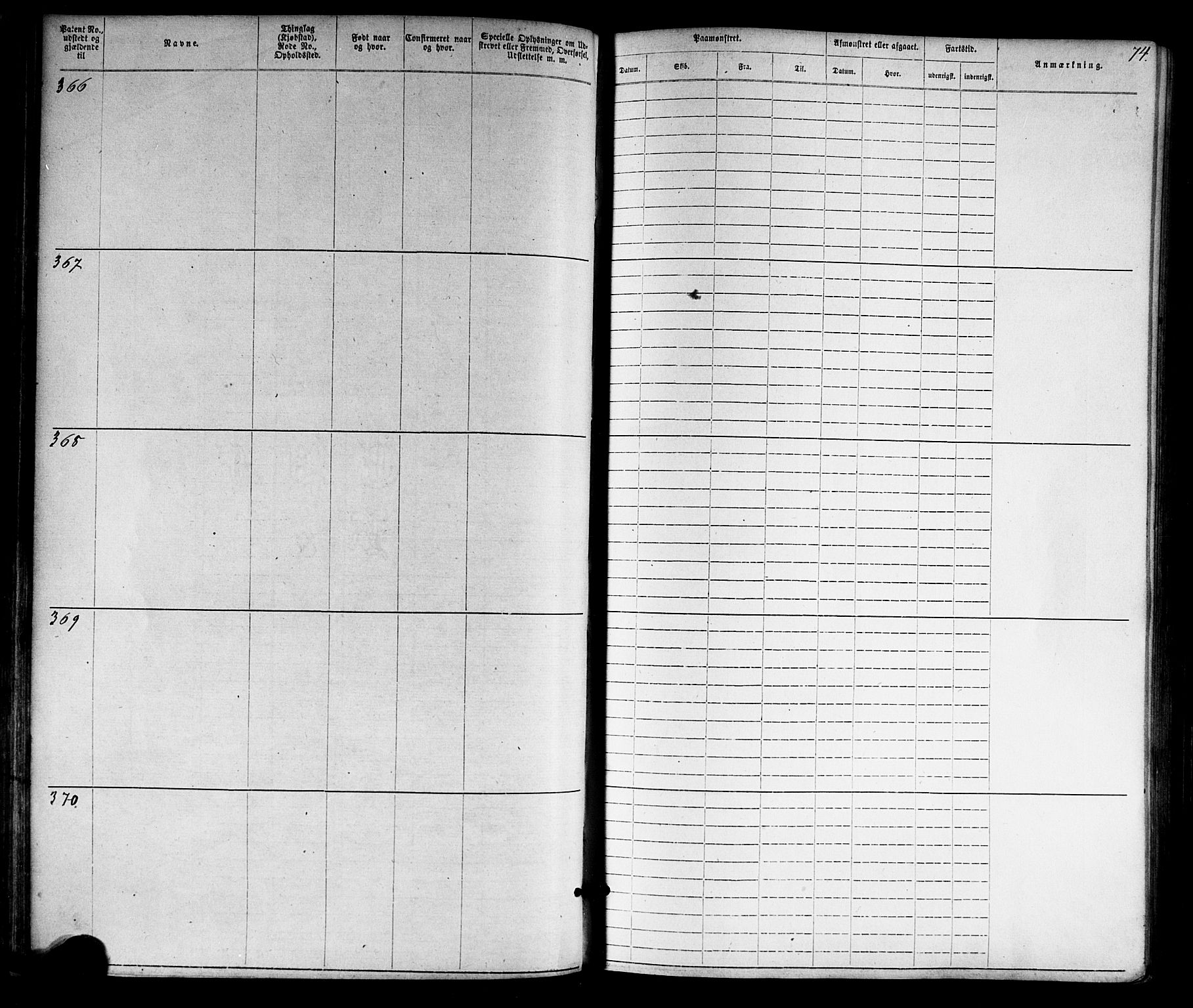 Grimstad mønstringskrets, AV/SAK-2031-0013/F/Fa/L0005: Annotasjonsrulle nr 1-1910 med register, V-18, 1870-1892, p. 97