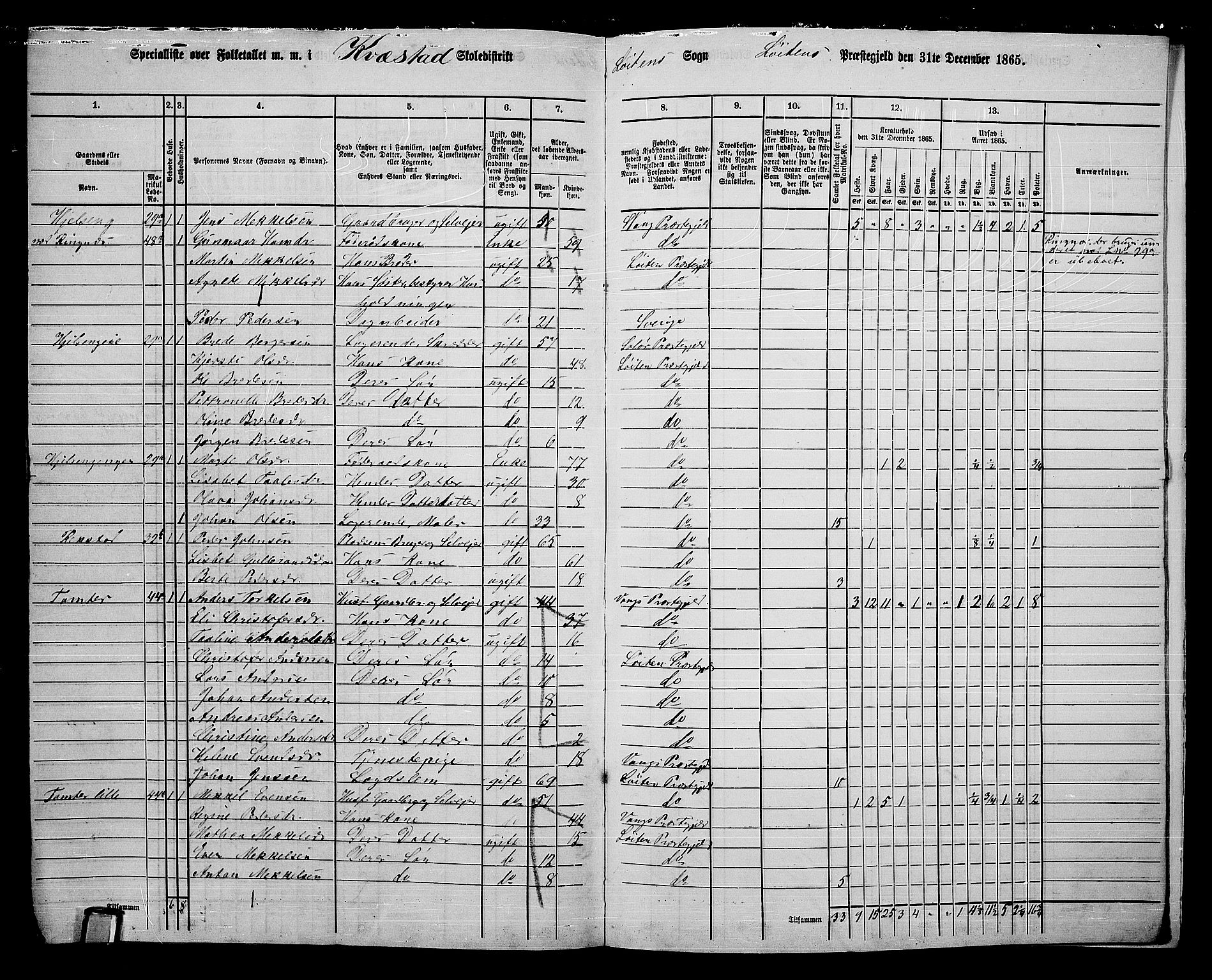 RA, 1865 census for Løten, 1865, p. 192