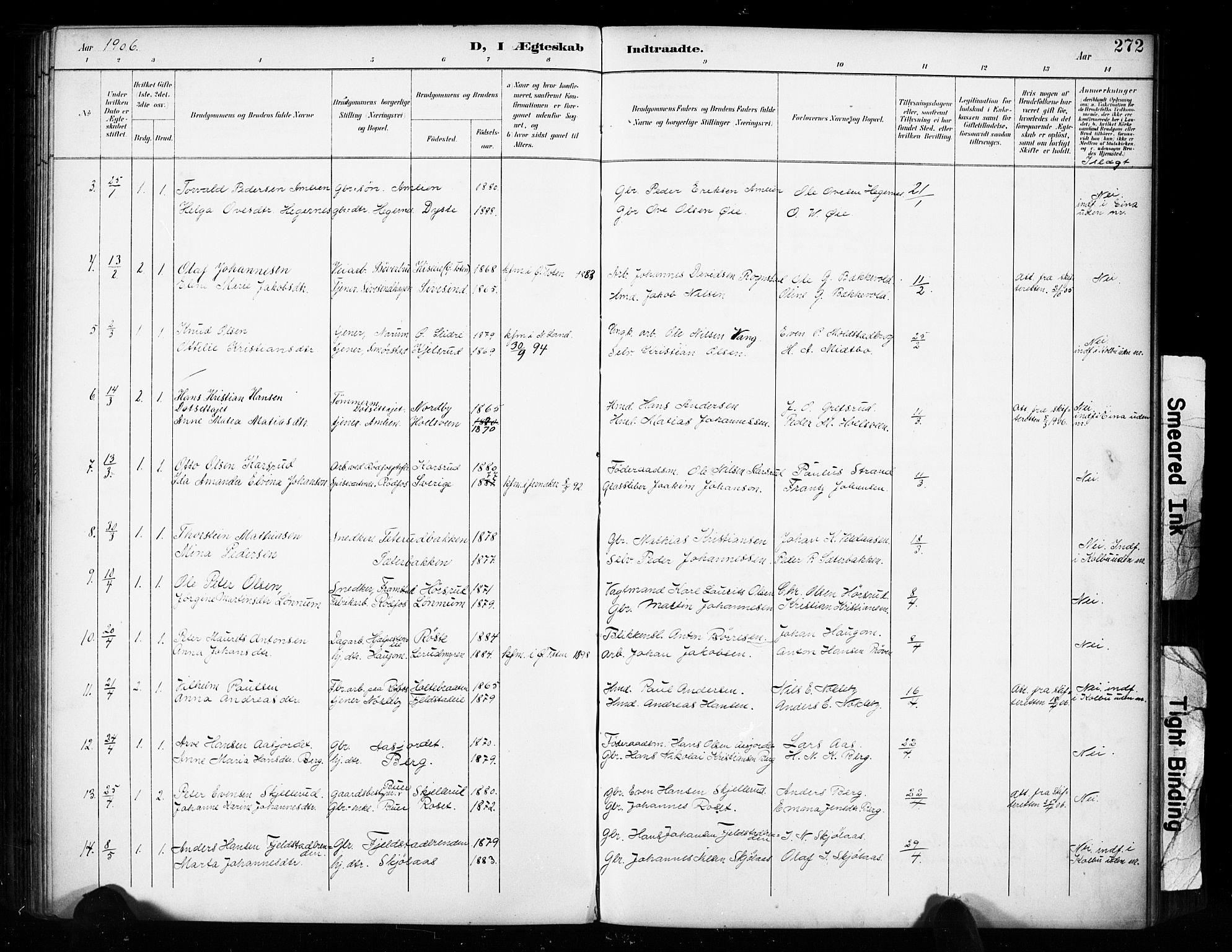 Vestre Toten prestekontor, SAH/PREST-108/H/Ha/Haa/L0011: Parish register (official) no. 11, 1895-1906, p. 272
