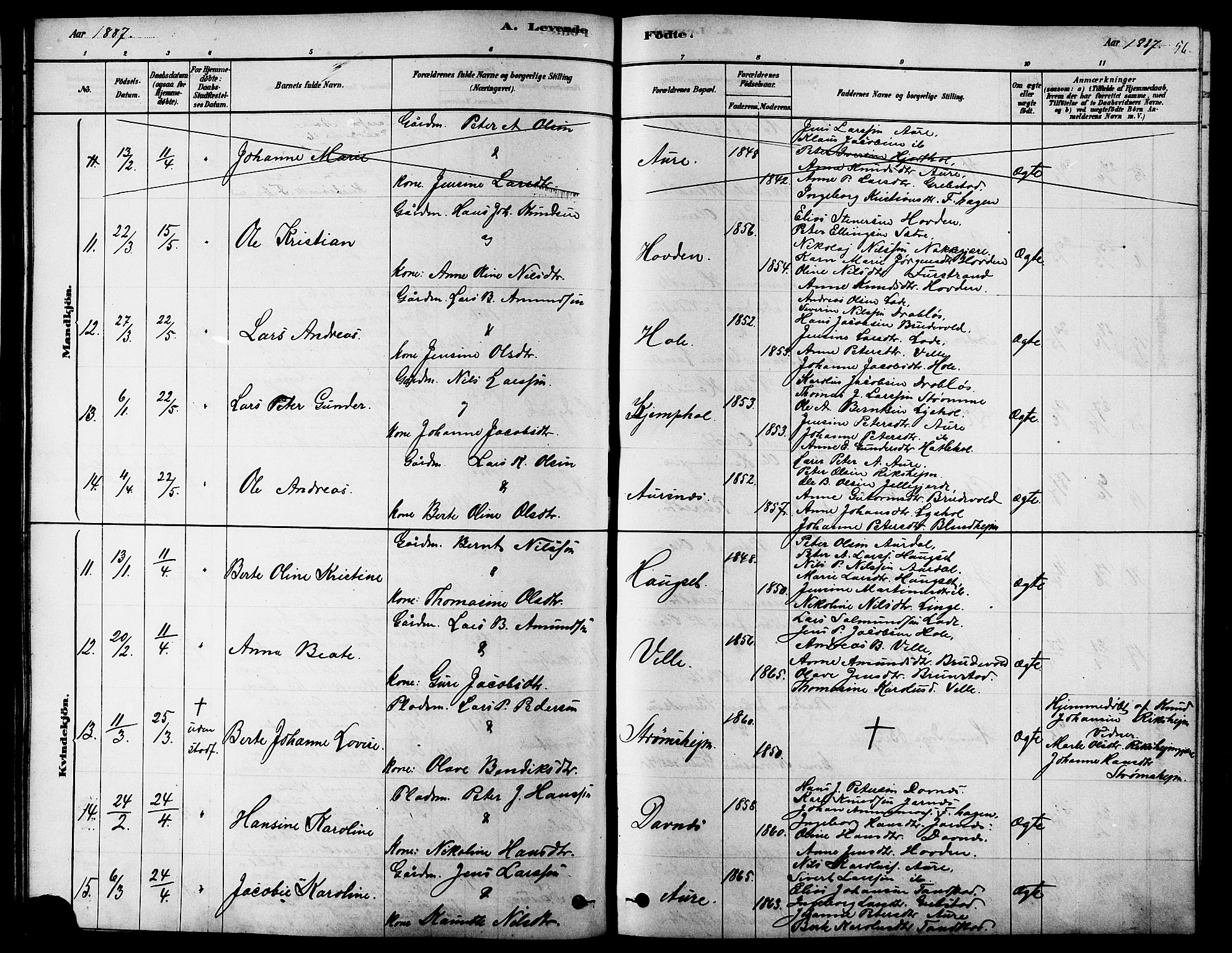 Ministerialprotokoller, klokkerbøker og fødselsregistre - Møre og Romsdal, AV/SAT-A-1454/523/L0339: Parish register (copy) no. 523C02, 1878-1891, p. 56