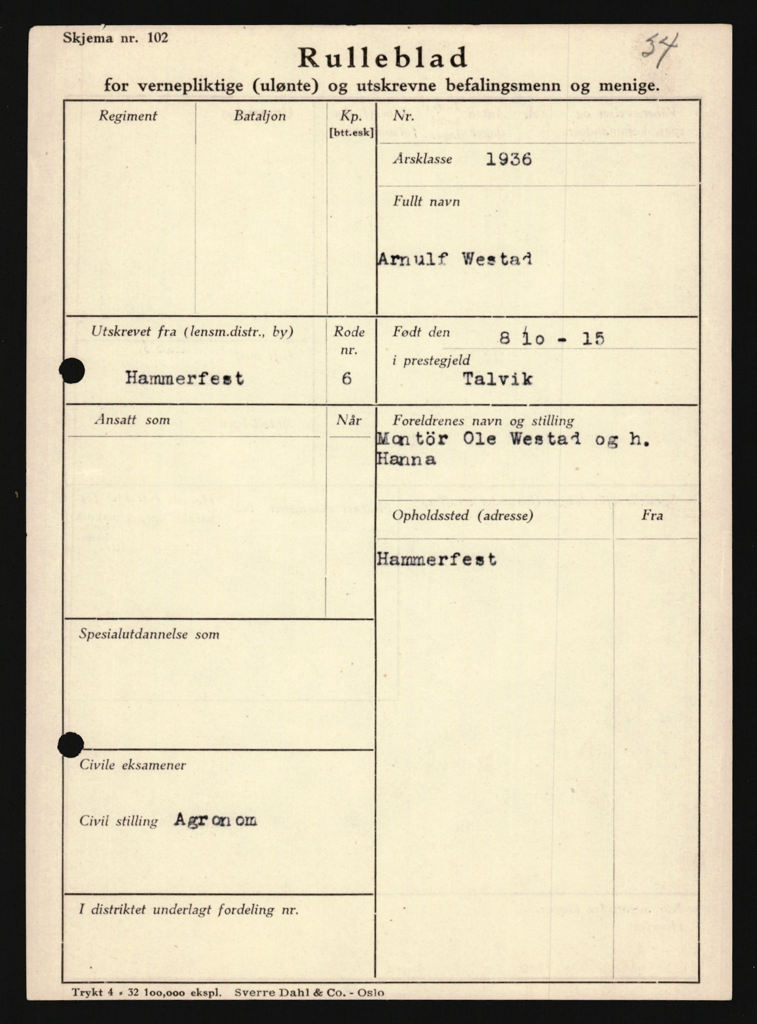 Forsvaret, Troms infanteriregiment nr. 16, AV/RA-RAFA-3146/P/Pa/L0020: Rulleblad for regimentets menige mannskaper, årsklasse 1936, 1936, p. 1323
