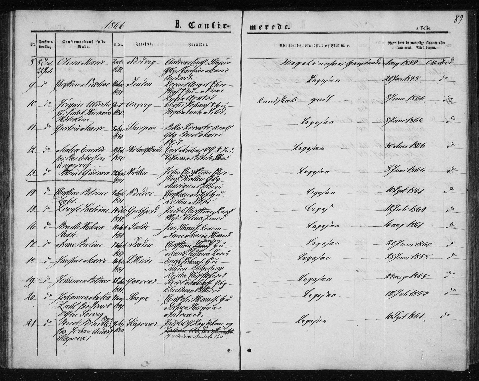 Ministerialprotokoller, klokkerbøker og fødselsregistre - Nordland, SAT/A-1459/834/L0505: Parish register (official) no. 834A03, 1862-1871, p. 89