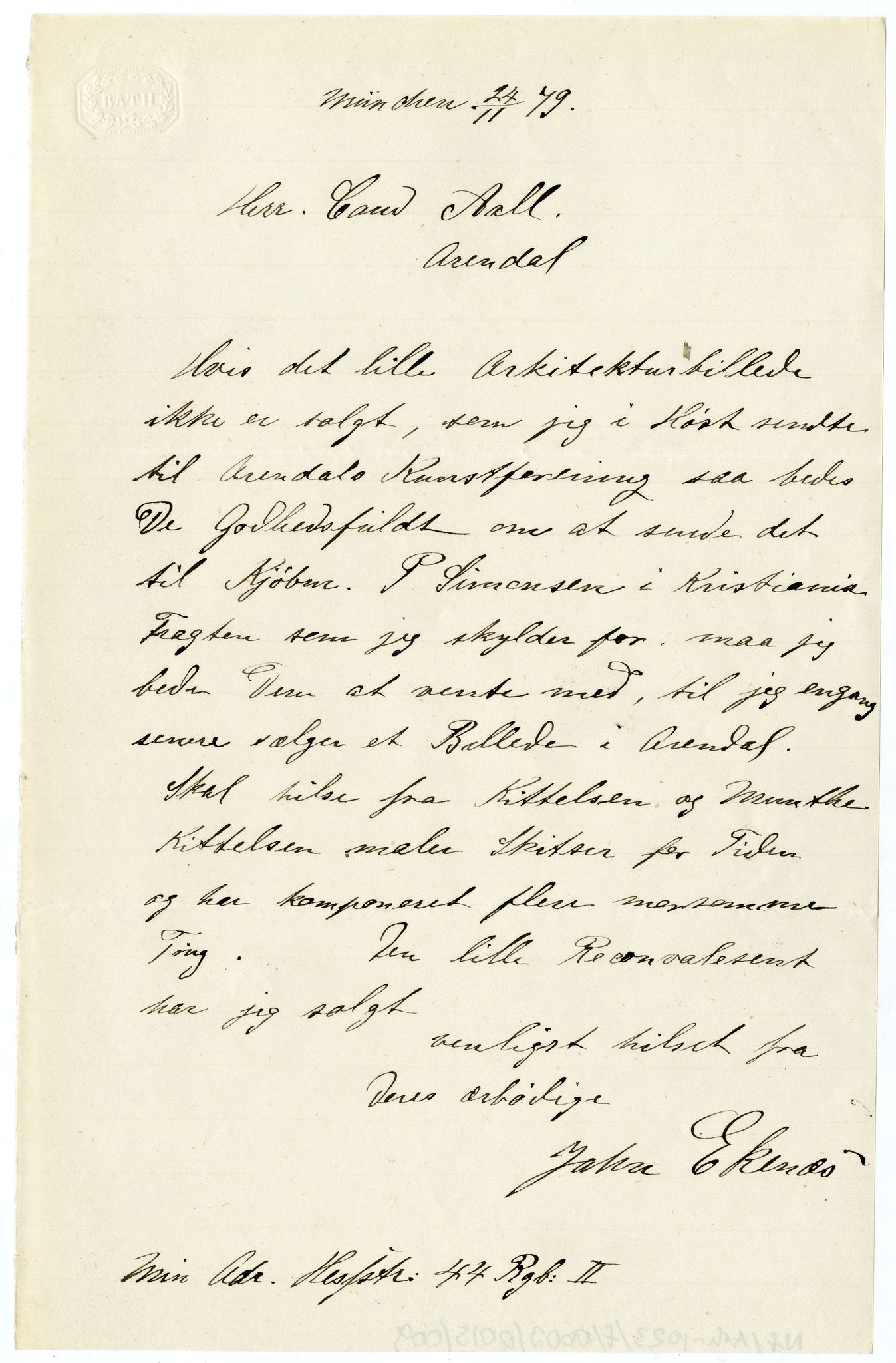 Diderik Maria Aalls brevsamling, NF/Ark-1023/F/L0003: D.M. Aalls brevsamling. D - G, 1797-1889, p. 150