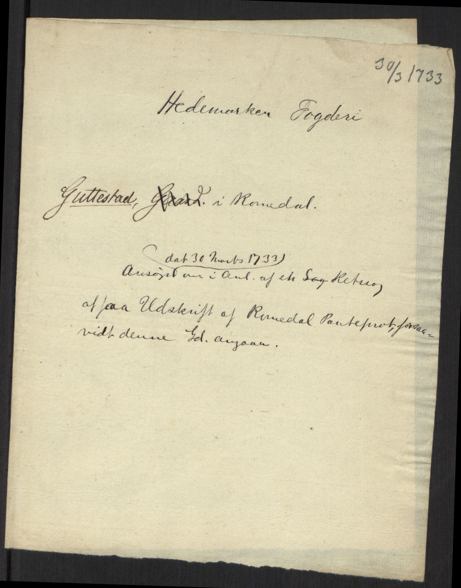 Stattholderembetet 1572-1771, AV/RA-EA-2870/Ef/L0107: Brev fra embetsmenn og andre, 1733-1734, p. 54