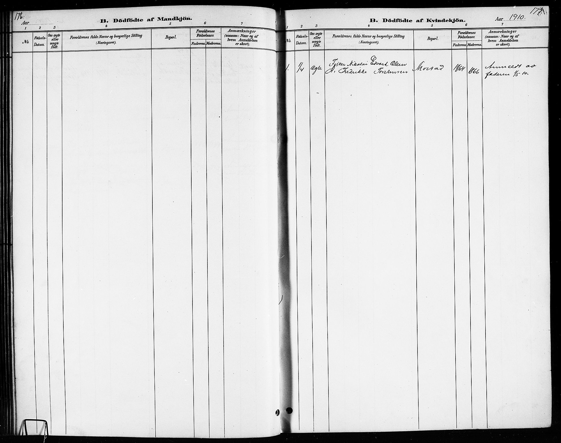 Ministerialprotokoller, klokkerbøker og fødselsregistre - Nordland, AV/SAT-A-1459/807/L0123: Parish register (copy) no. 807C01, 1884-1910, p. 176-177