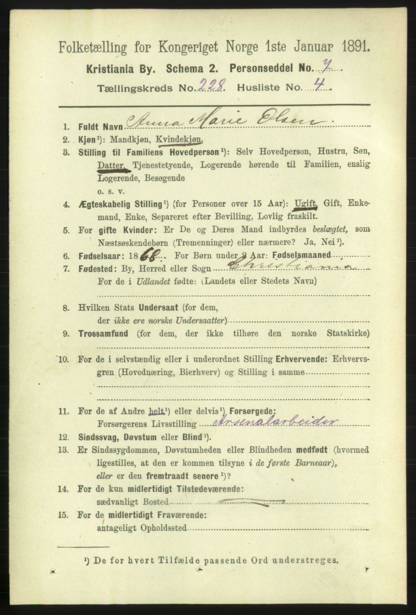 RA, 1891 census for 0301 Kristiania, 1891, p. 139417