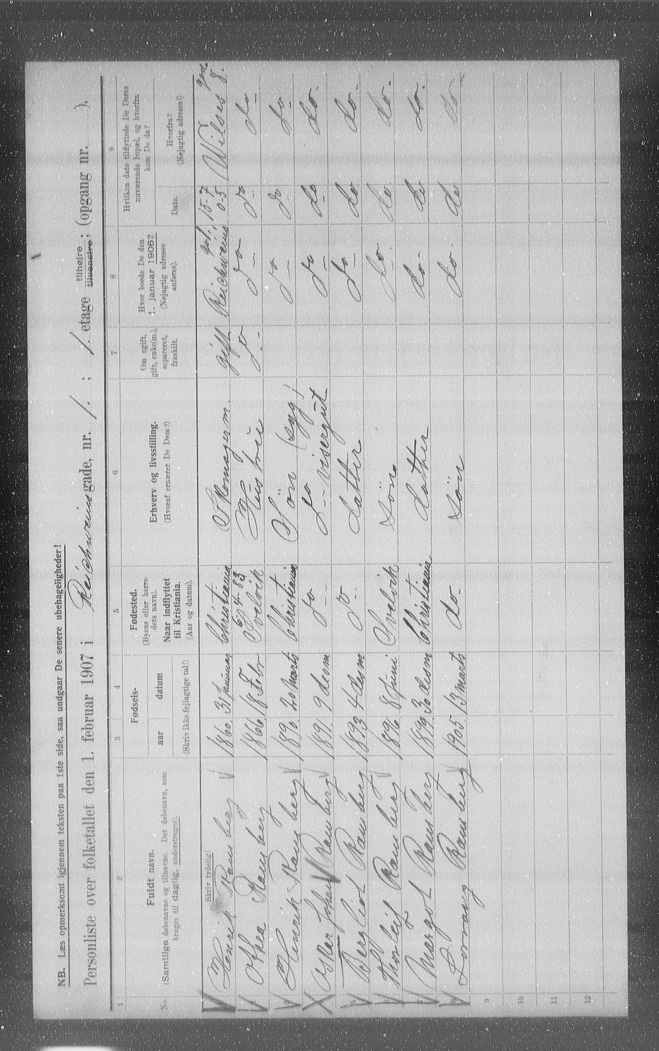 OBA, Municipal Census 1907 for Kristiania, 1907, p. 42170