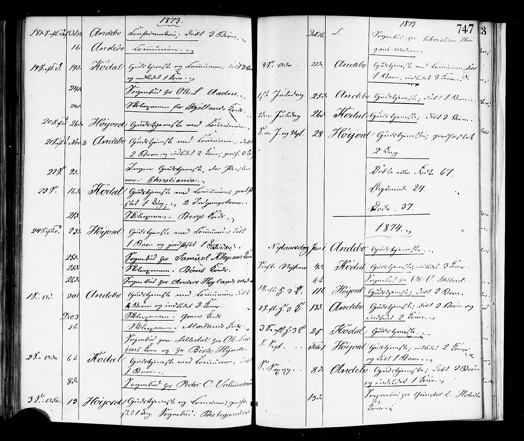 Andebu kirkebøker, AV/SAKO-A-336/F/Fa/L0006: Parish register (official) no. I 6, 1871-1878, p. 747