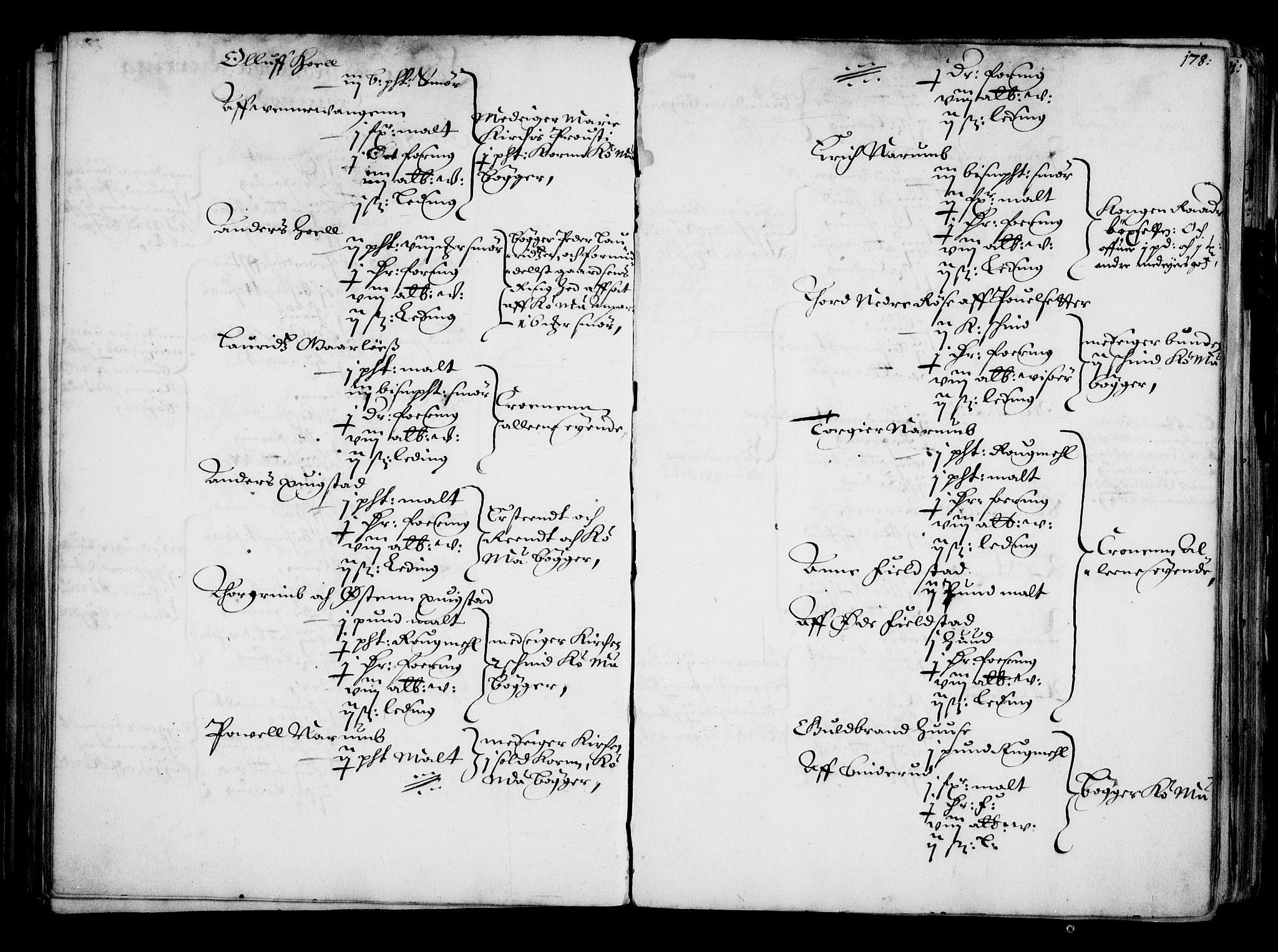 Rentekammeret inntil 1814, Realistisk ordnet avdeling, AV/RA-EA-4070/N/Na/L0001: [XI f]: Akershus stifts jordebok, 1652, p. 177b-178a