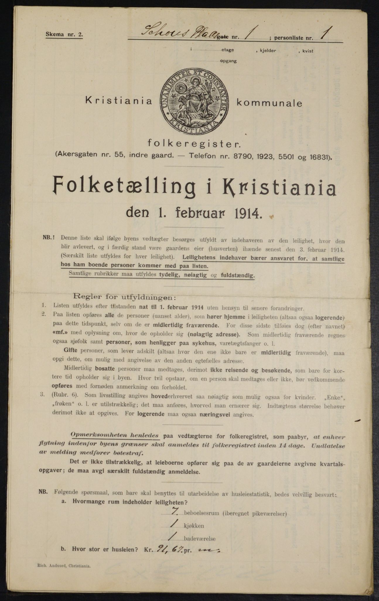 OBA, Municipal Census 1914 for Kristiania, 1914, p. 90076