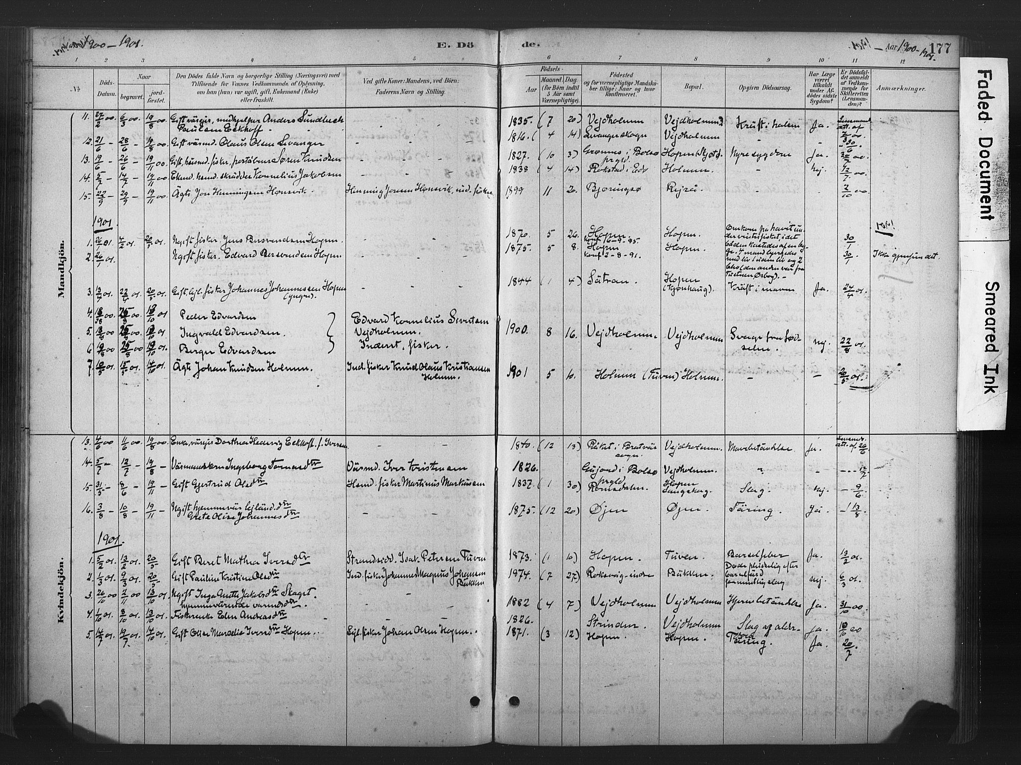 Ministerialprotokoller, klokkerbøker og fødselsregistre - Møre og Romsdal, AV/SAT-A-1454/583/L0954: Parish register (official) no. 583A01, 1880-1906, p. 177