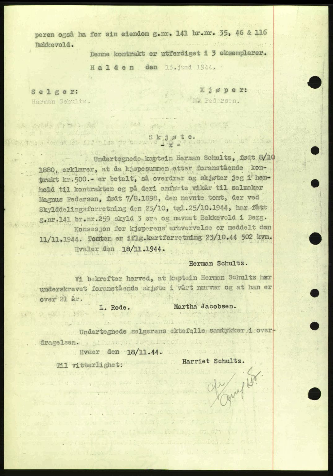 Idd og Marker sorenskriveri, AV/SAO-A-10283/G/Gb/Gbb/L0007: Mortgage book no. A7, 1944-1945, Diary no: : 1135/1944