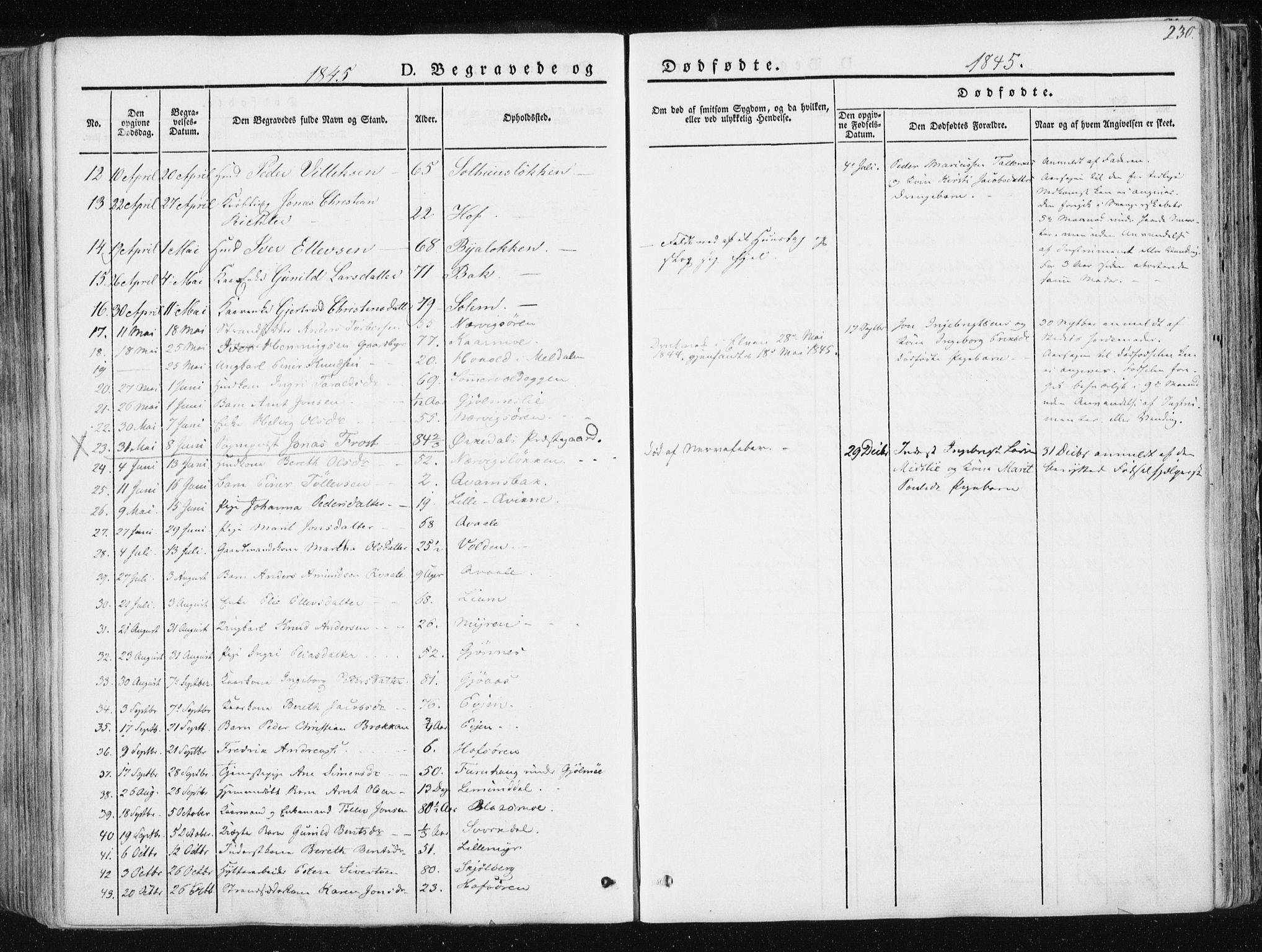 Ministerialprotokoller, klokkerbøker og fødselsregistre - Sør-Trøndelag, AV/SAT-A-1456/668/L0805: Parish register (official) no. 668A05, 1840-1853, p. 230