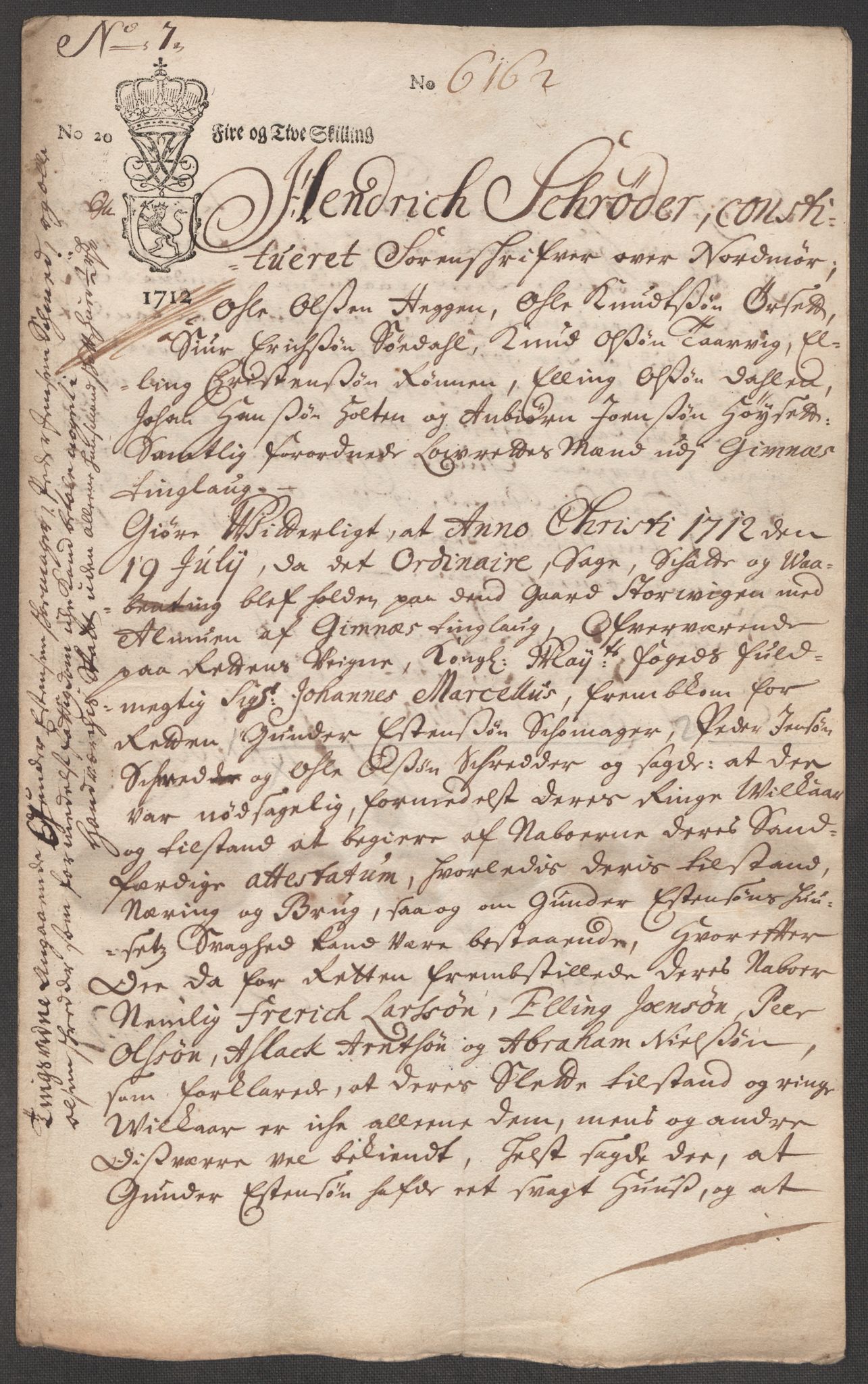 Rentekammeret inntil 1814, Reviderte regnskaper, Fogderegnskap, AV/RA-EA-4092/R56/L3746: Fogderegnskap Nordmøre, 1712, p. 104