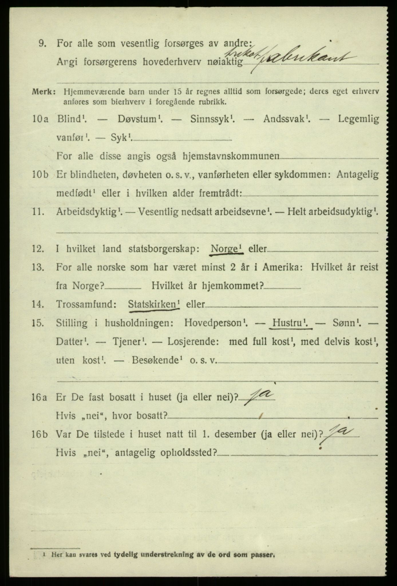 SAB, 1920 census for Haus, 1920, p. 8832