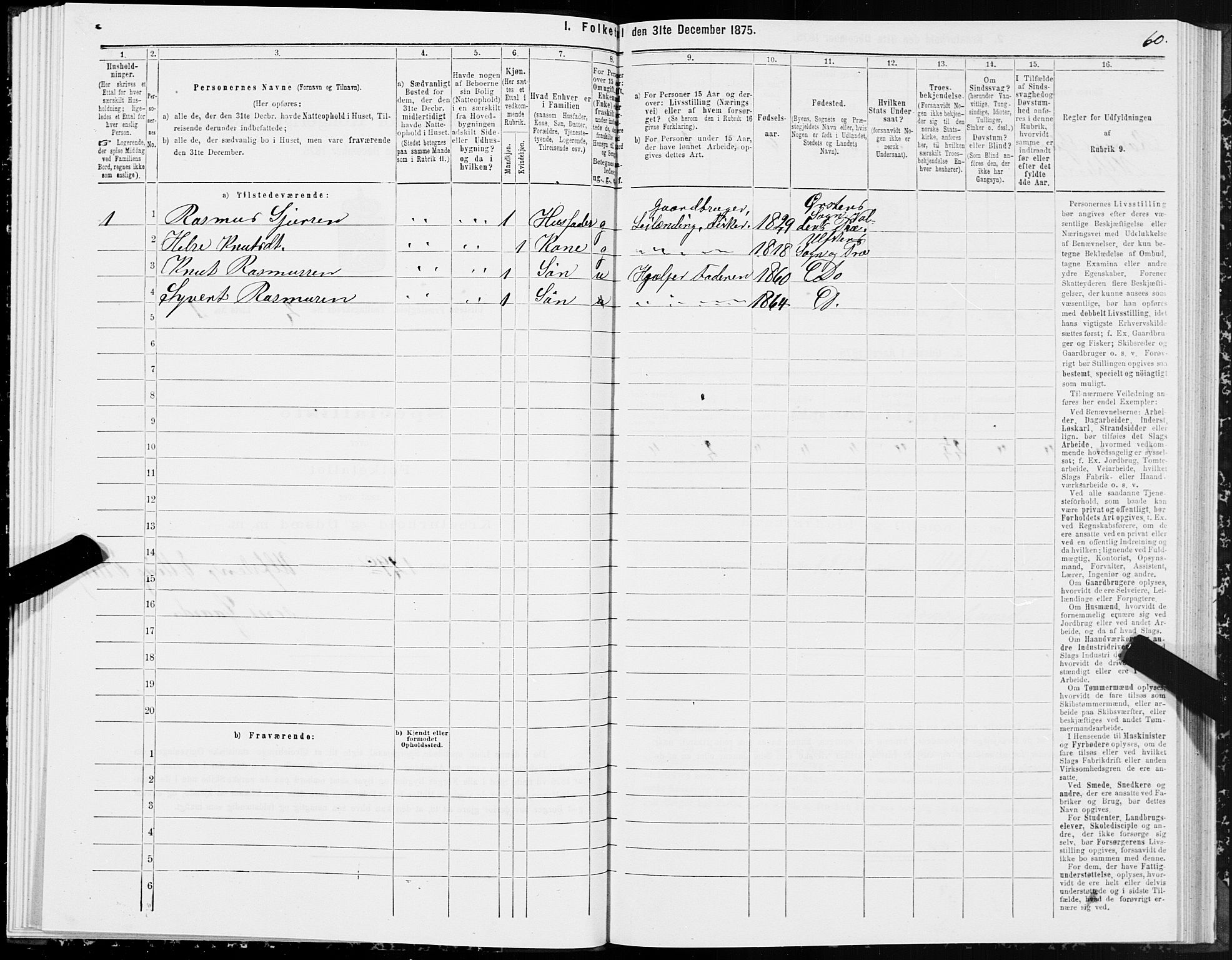 SAT, 1875 census for 1516P Ulstein, 1875, p. 1060