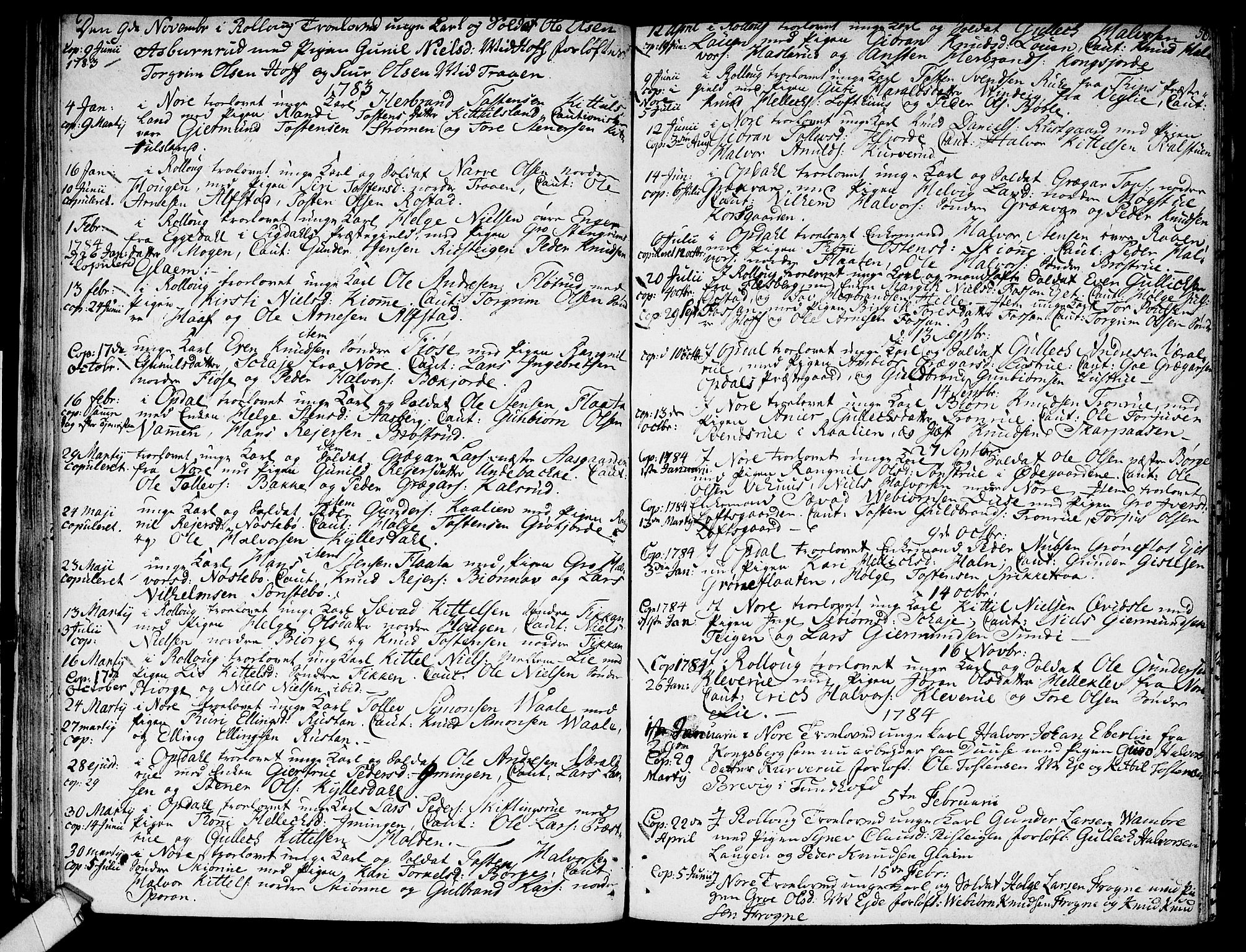 Rollag kirkebøker, SAKO/A-240/F/Fa/L0004: Parish register (official) no. I 4, 1778-1792, p. 56