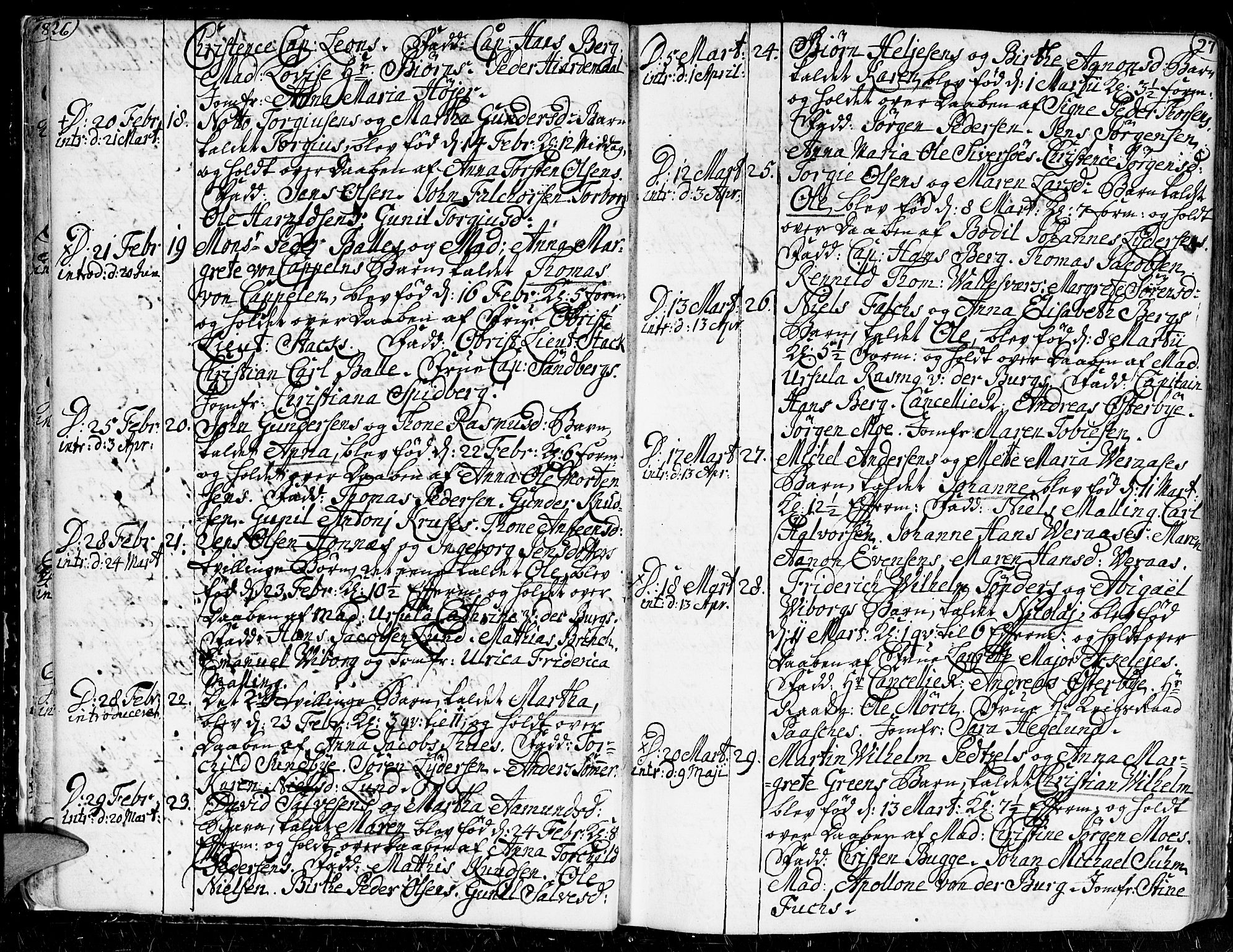 Kristiansand domprosti, AV/SAK-1112-0006/F/Fa/L0002: Parish register (official) no. A 2, 1755-1778, p. 26-27