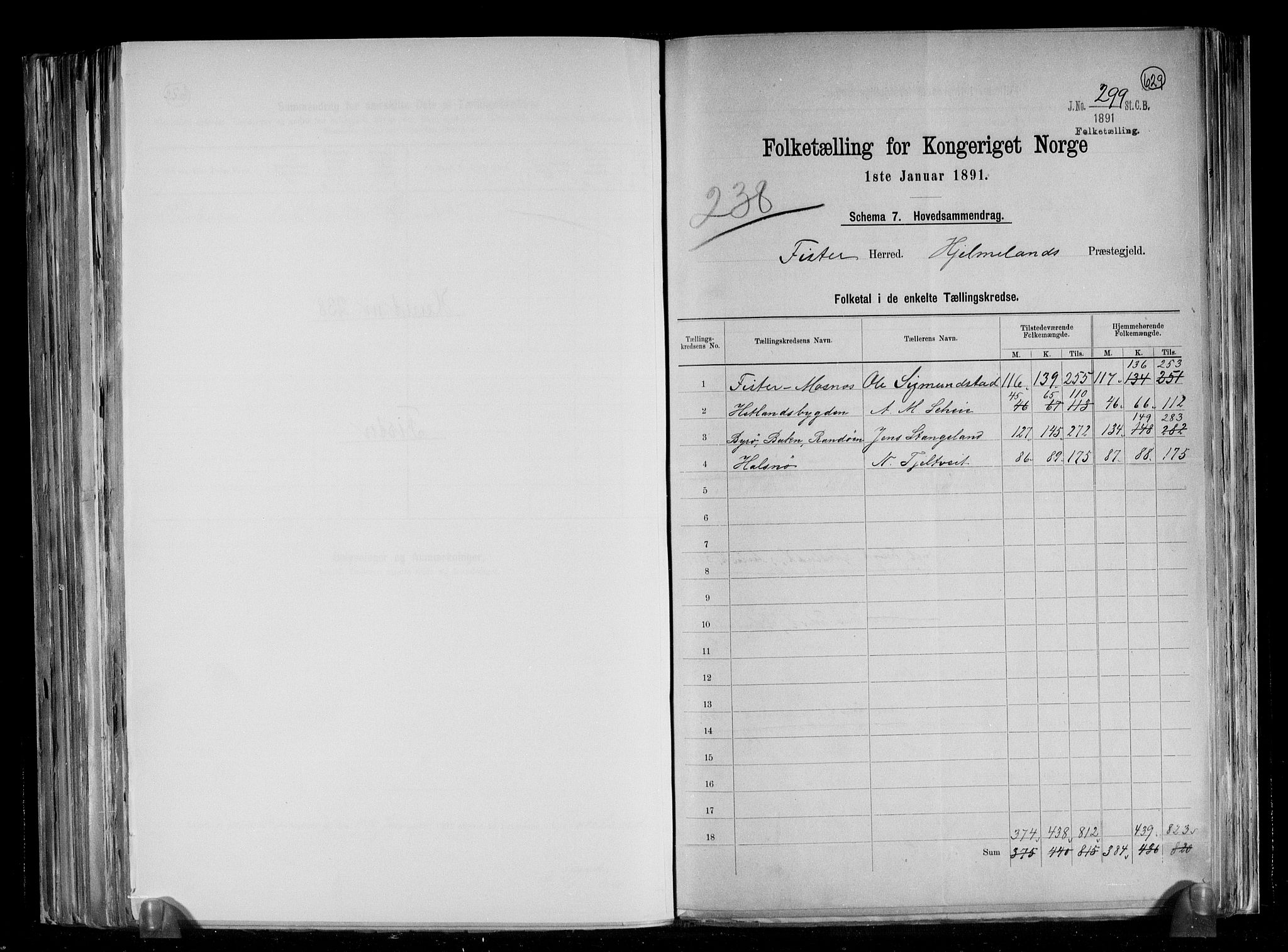 RA, 1891 census for 1132 Fister, 1891, p. 2