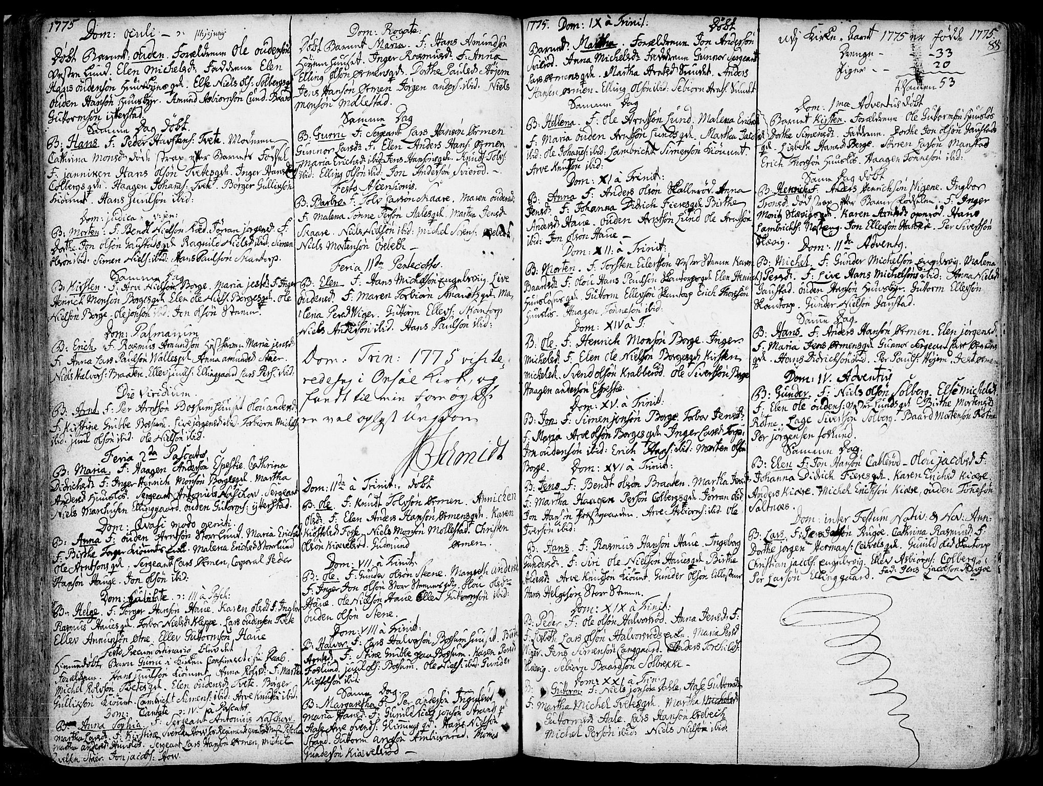 Onsøy prestekontor Kirkebøker, AV/SAO-A-10914/F/Fa/L0001: Parish register (official) no. I 1, 1733-1814, p. 88