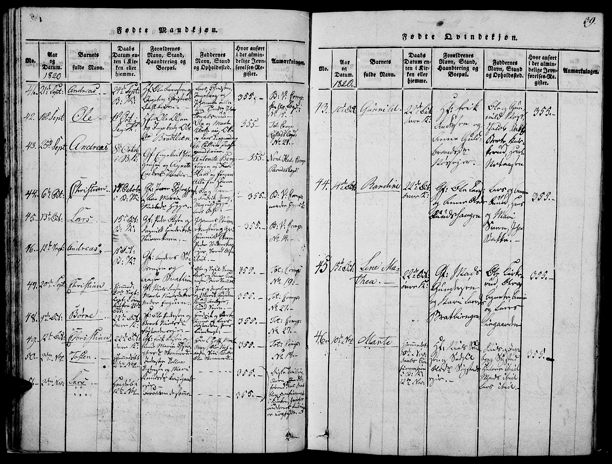 Biri prestekontor, SAH/PREST-096/H/Ha/Haa/L0003: Parish register (official) no. 3, 1814-1828, p. 39