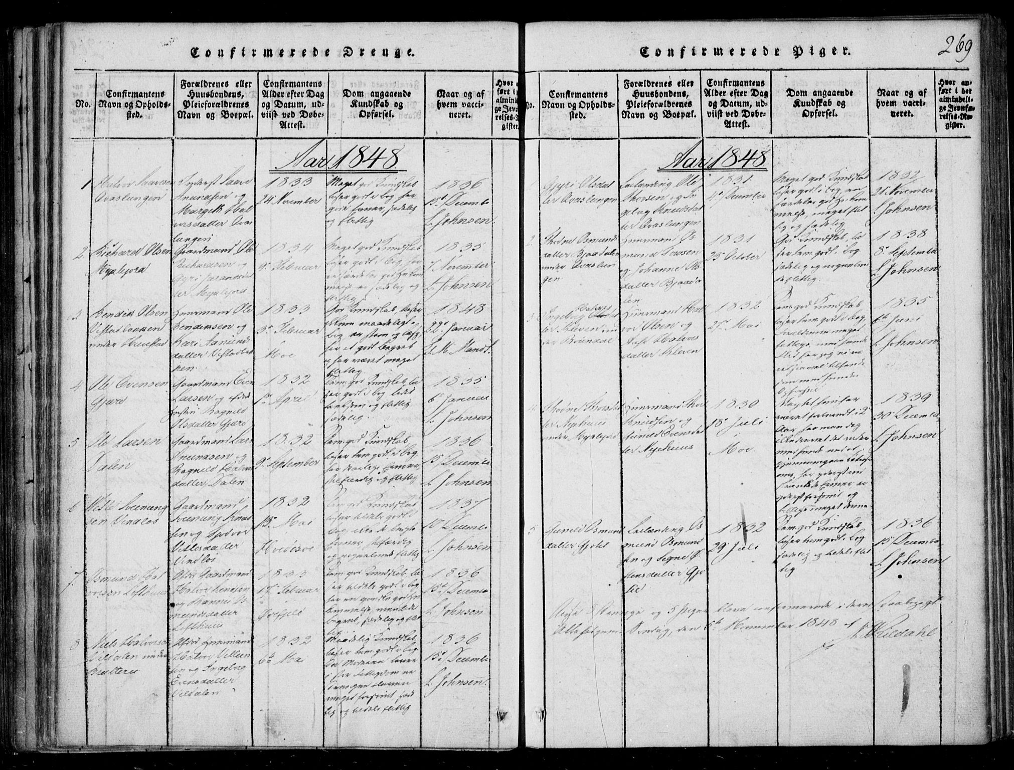 Lårdal kirkebøker, SAKO/A-284/F/Fb/L0001: Parish register (official) no. II 1, 1815-1860, p. 269