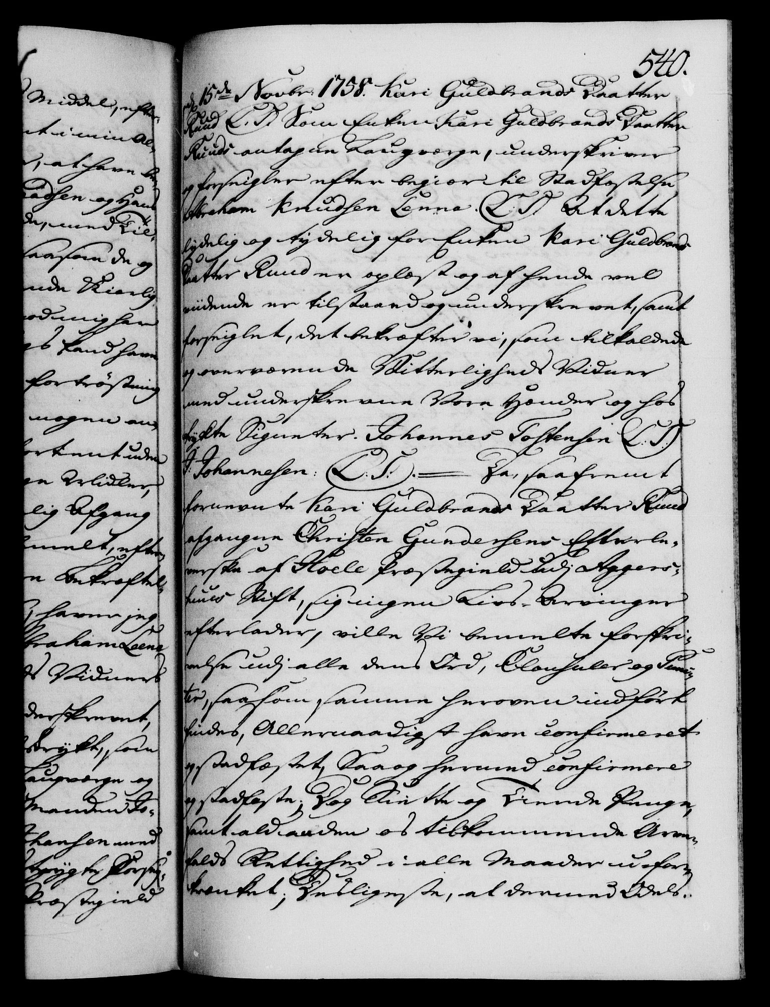 Danske Kanselli 1572-1799, AV/RA-EA-3023/F/Fc/Fca/Fcaa/L0040: Norske registre, 1757-1759, p. 540a