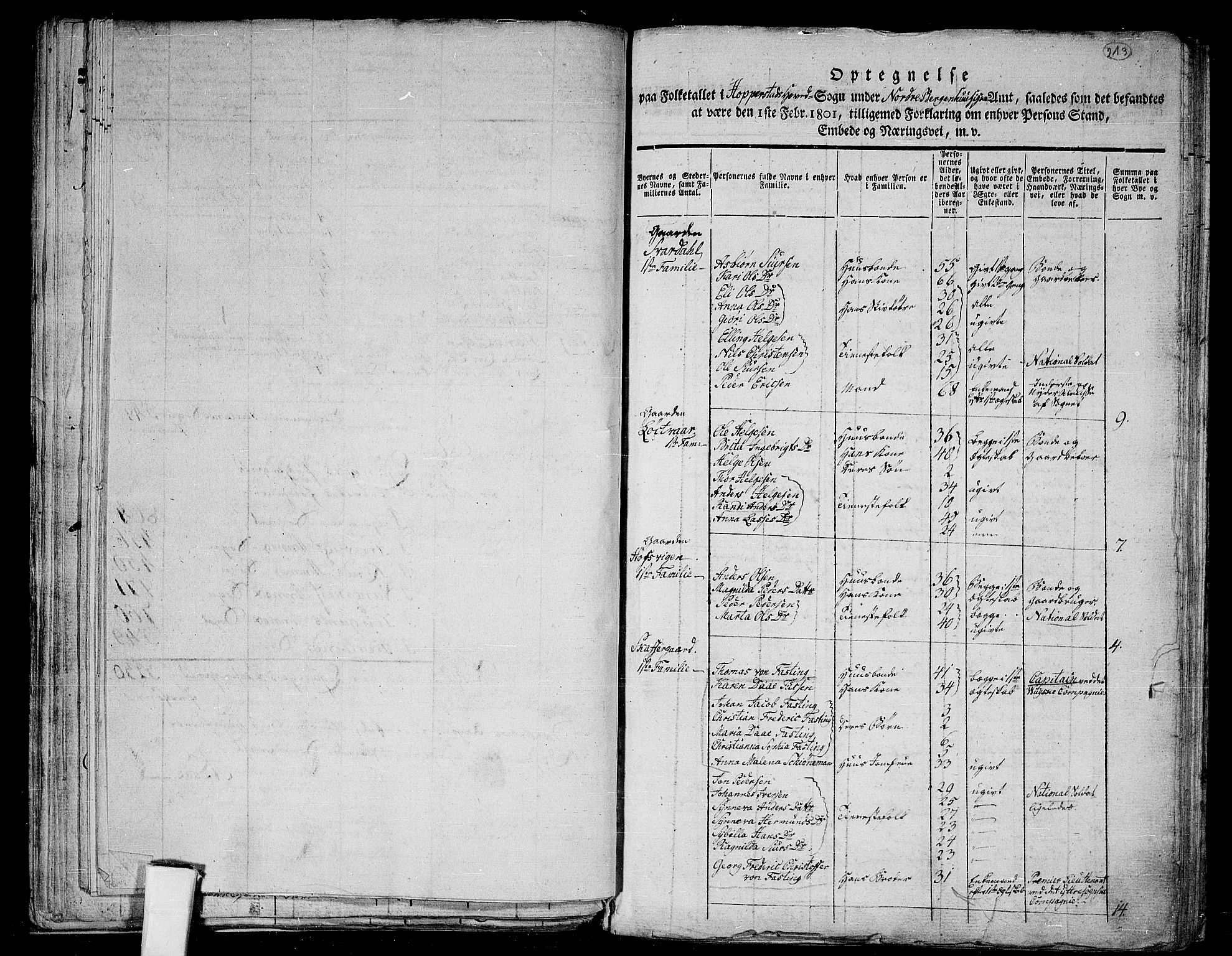 RA, 1801 census for 1417P Vik, 1801, p. 212b-213a