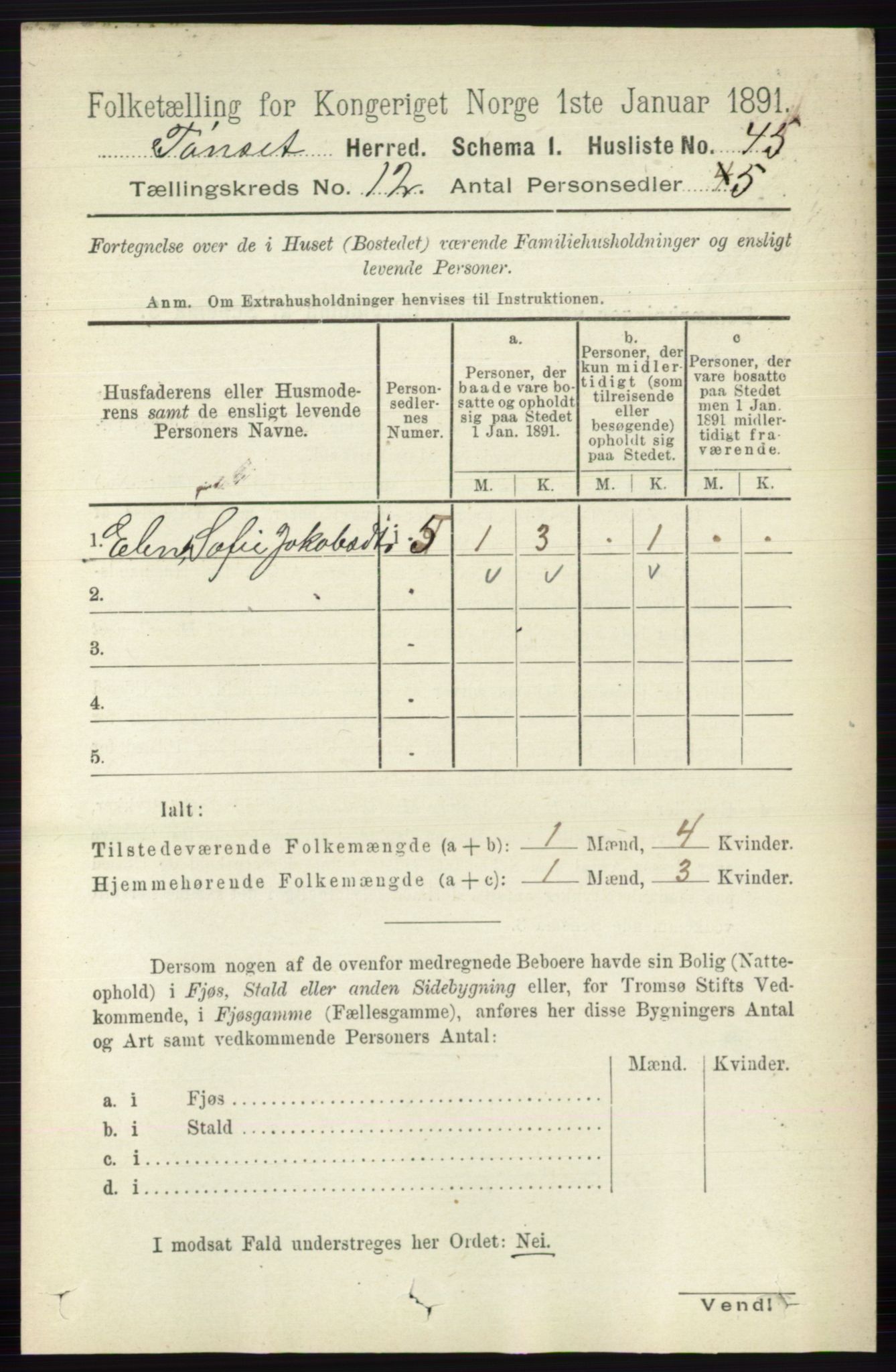 RA, 1891 census for 0437 Tynset, 1891, p. 3194