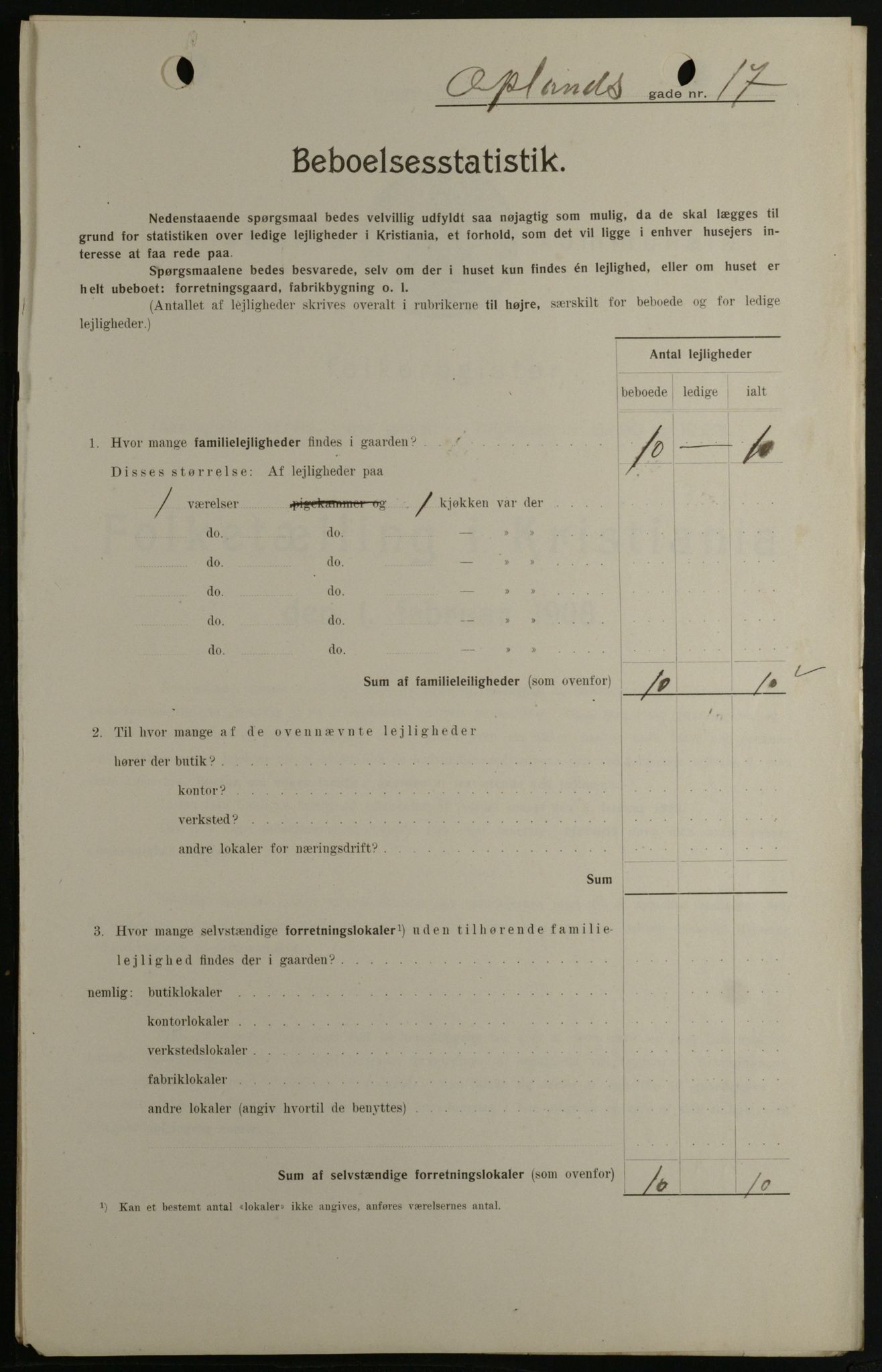 OBA, Municipal Census 1908 for Kristiania, 1908, p. 68007