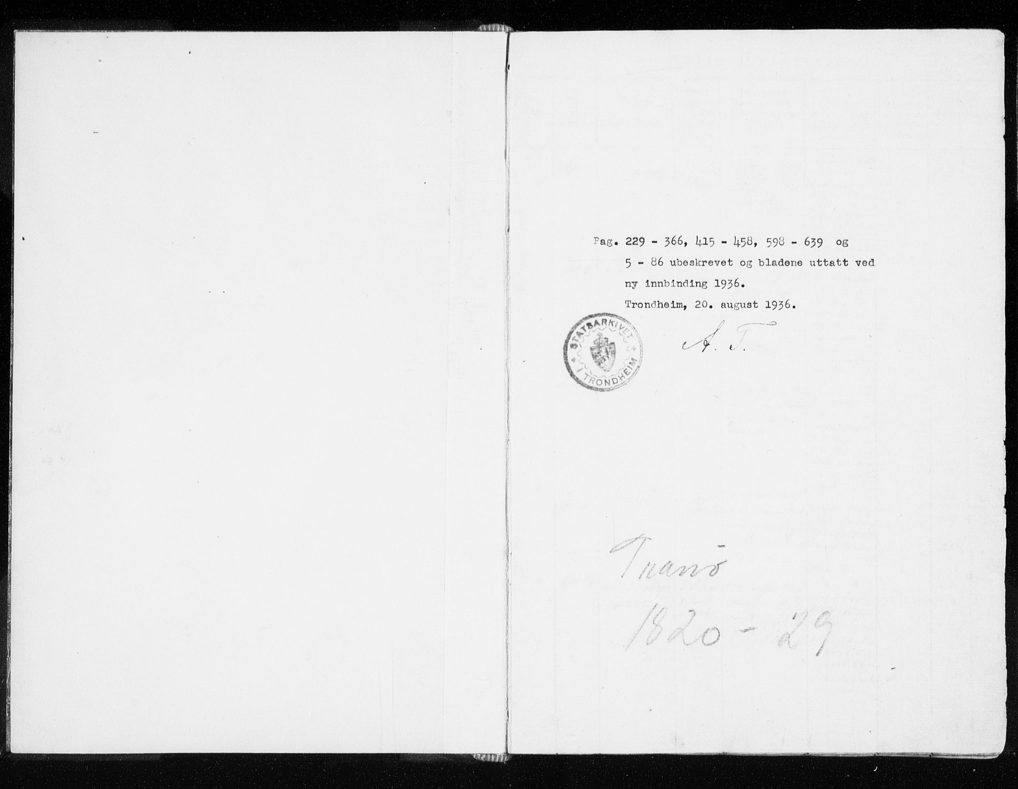 Tranøy sokneprestkontor, SATØ/S-1313/I/Ia/Iaa/L0004kirke: Parish register (official) no. 4, 1820-1829
