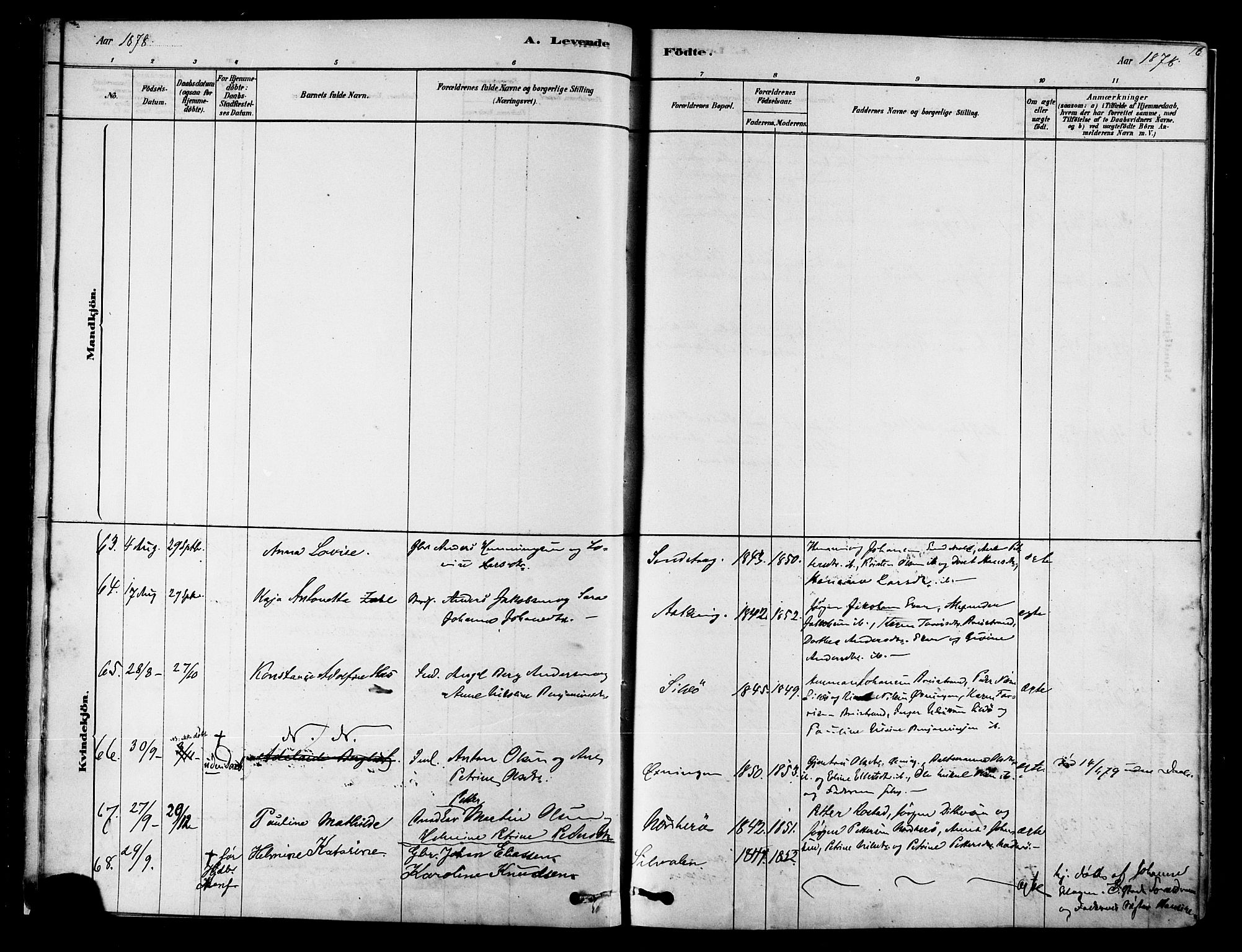 Ministerialprotokoller, klokkerbøker og fødselsregistre - Nordland, AV/SAT-A-1459/834/L0507: Parish register (official) no. 834A05, 1878-1892, p. 16