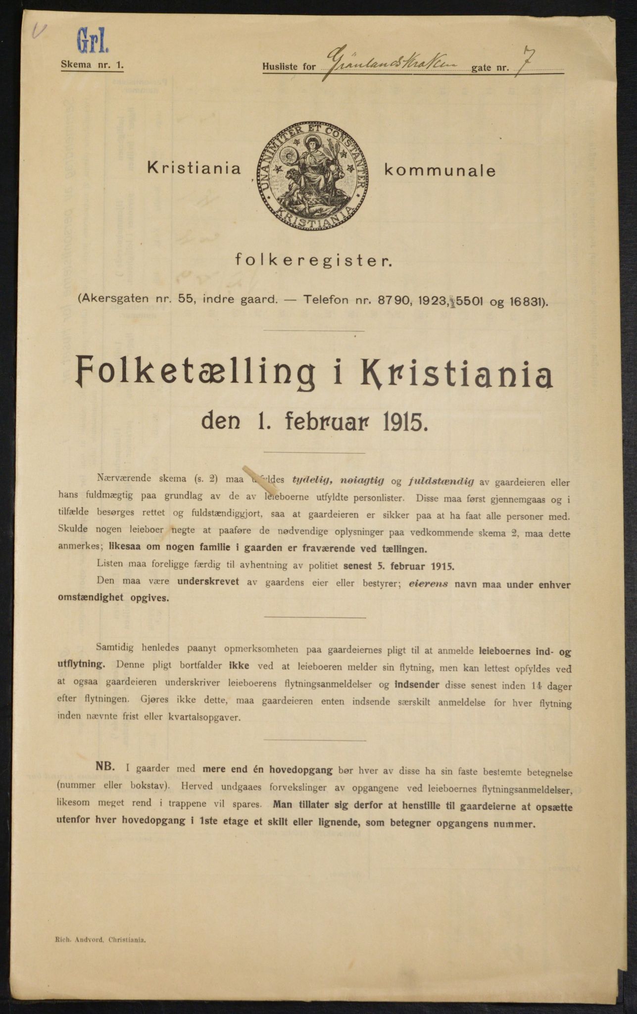 OBA, Municipal Census 1915 for Kristiania, 1915, p. 31153