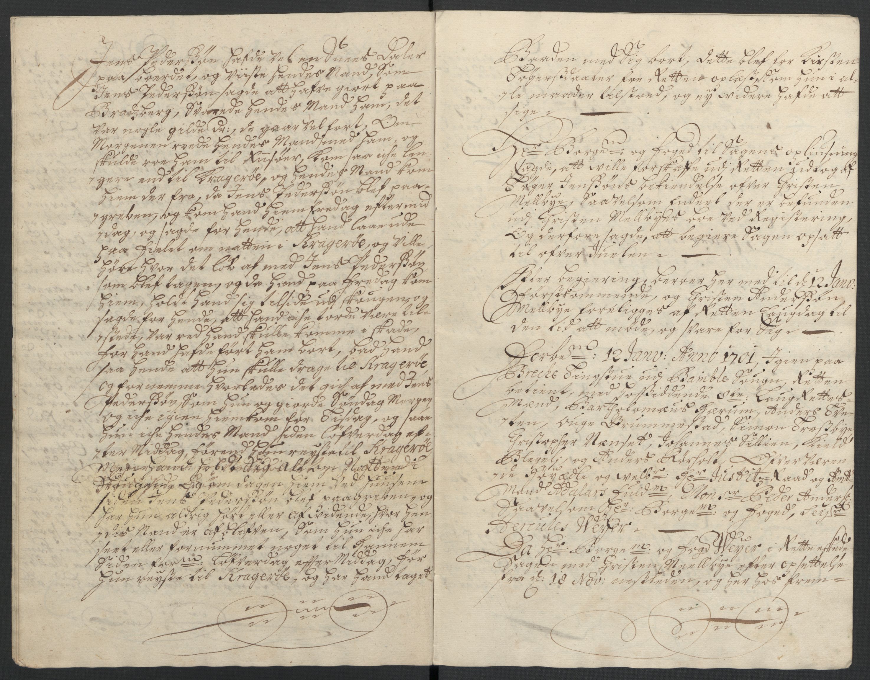 Rentekammeret inntil 1814, Reviderte regnskaper, Fogderegnskap, AV/RA-EA-4092/R36/L2105: Fogderegnskap Øvre og Nedre Telemark og Bamble, 1701, p. 156