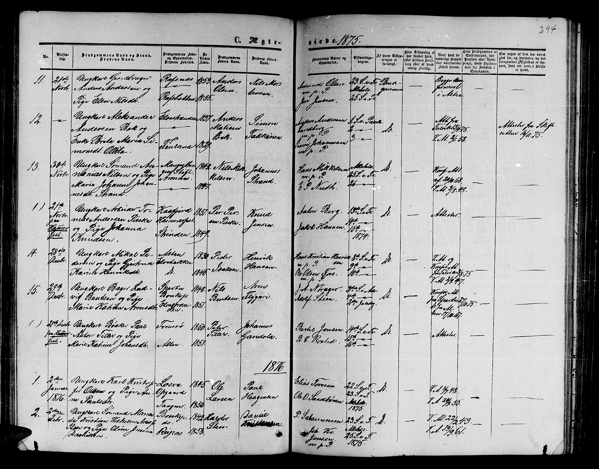 Alta sokneprestkontor, SATØ/S-1338/H/Hb/L0001.klokk: Parish register (copy) no. 1, 1858-1878, p. 293-294