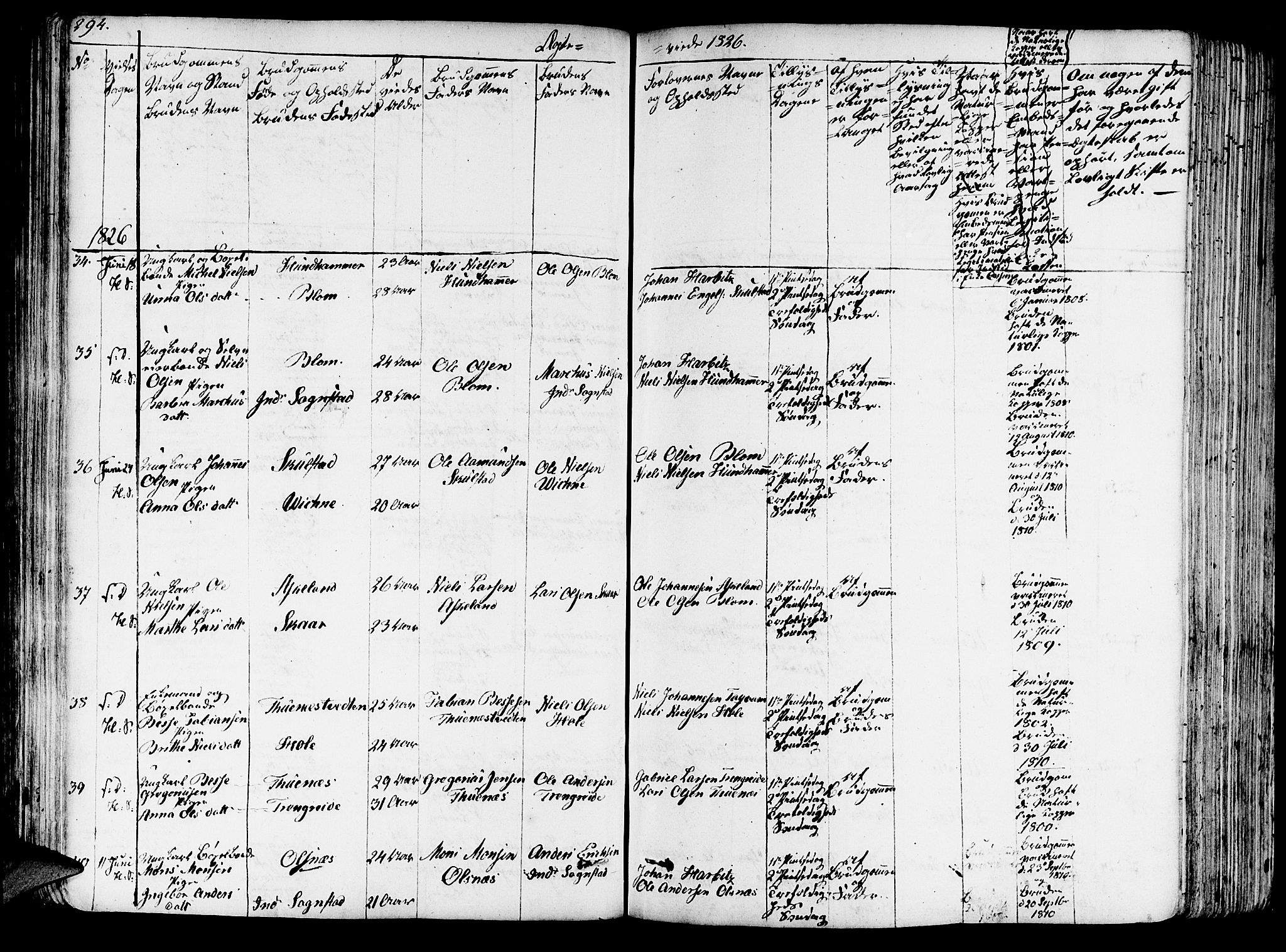 Haus sokneprestembete, AV/SAB-A-75601/H/Haa: Parish register (official) no. A 13, 1821-1827, p. 294