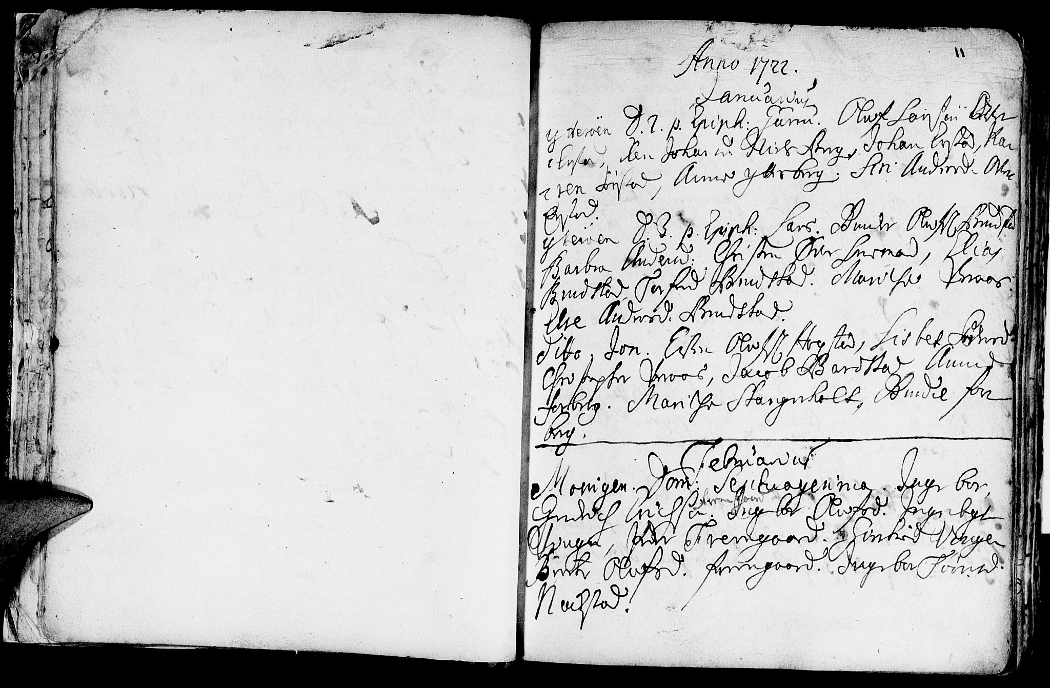 Ministerialprotokoller, klokkerbøker og fødselsregistre - Nord-Trøndelag, SAT/A-1458/722/L0215: Parish register (official) no. 722A02, 1718-1755, p. 11