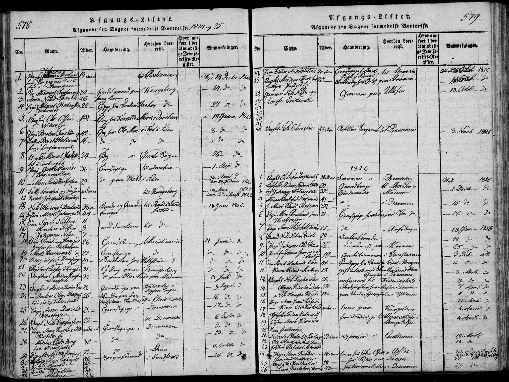 Eiker kirkebøker, SAKO/A-4/F/Fa/L0011: Parish register (official) no. I 11, 1814-1827, p. 578-579