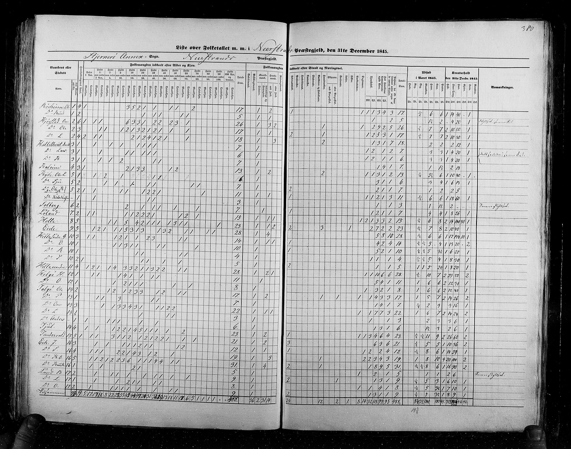 RA, Census 1845, vol. 6: Lister og Mandal amt og Stavanger amt, 1845, p. 380