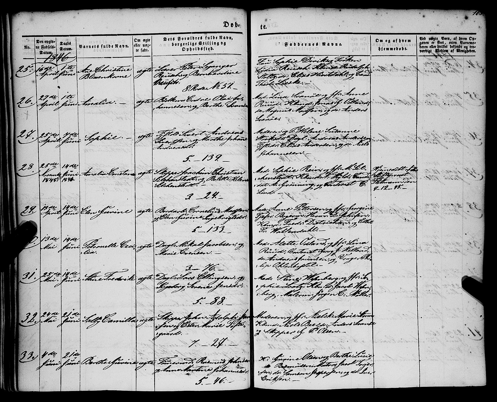 Nykirken Sokneprestembete, AV/SAB-A-77101/H/Haa/L0014: Parish register (official) no. B 1, 1844-1858, p. 165