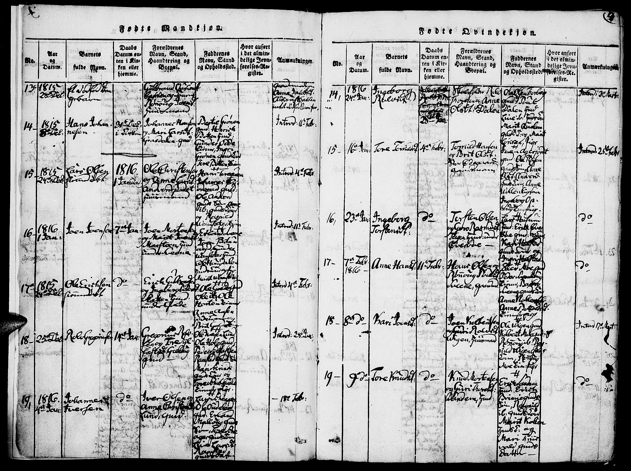 Lom prestekontor, SAH/PREST-070/K/L0004: Parish register (official) no. 4, 1815-1825, p. 4
