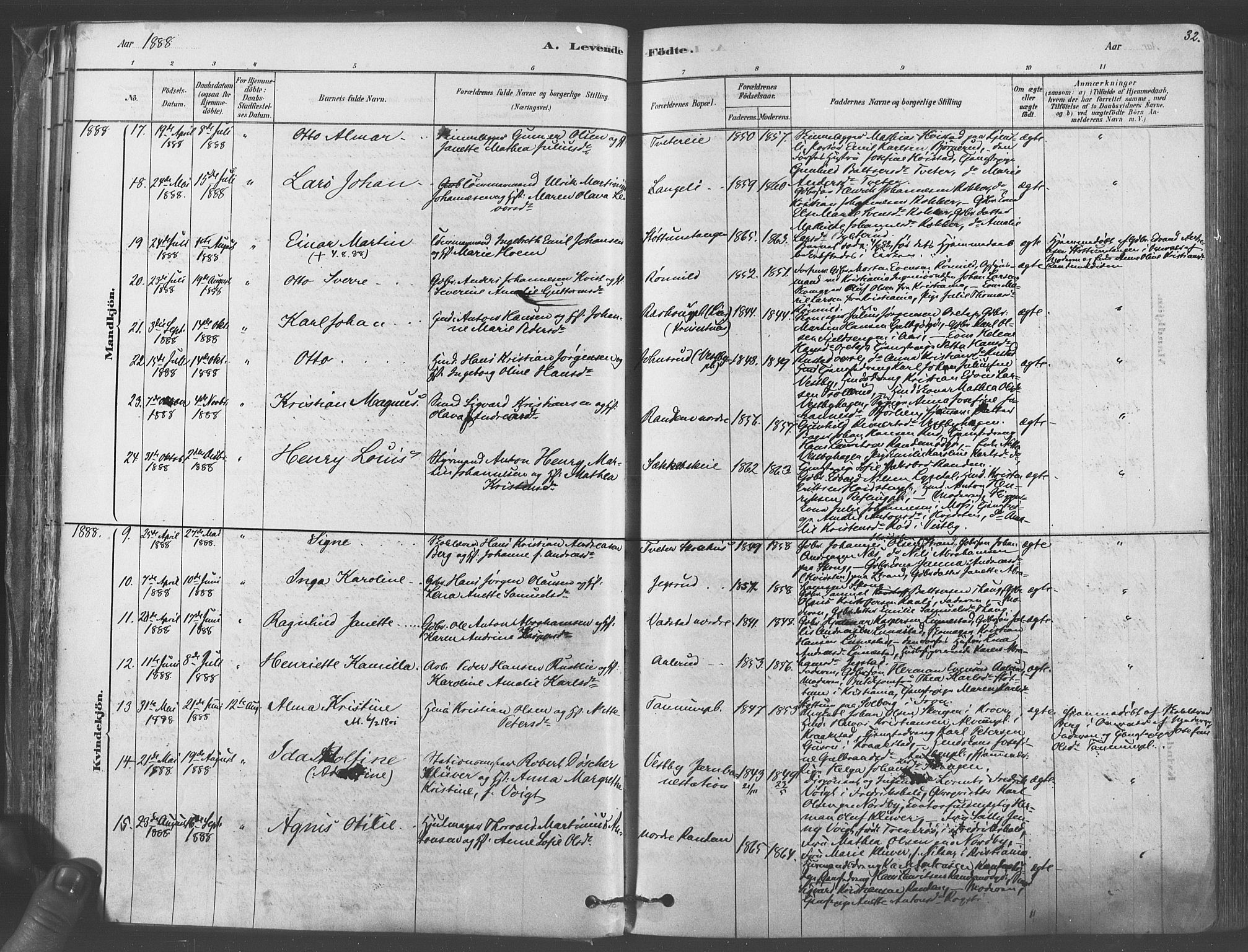 Vestby prestekontor Kirkebøker, AV/SAO-A-10893/F/Fa/L0009: Parish register (official) no. I 9, 1878-1900, p. 32