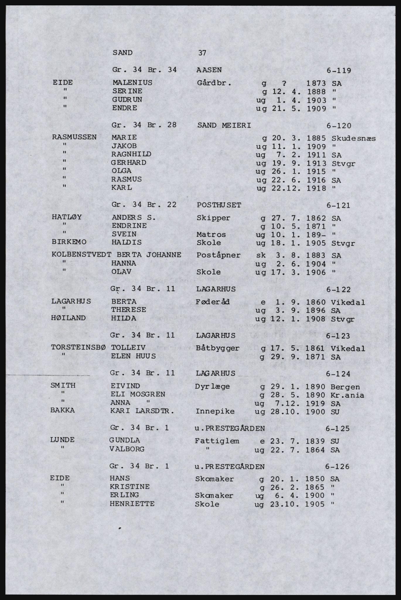 SAST, Copy of 1920 census for Inner Ryfylke, 1920, p. 225