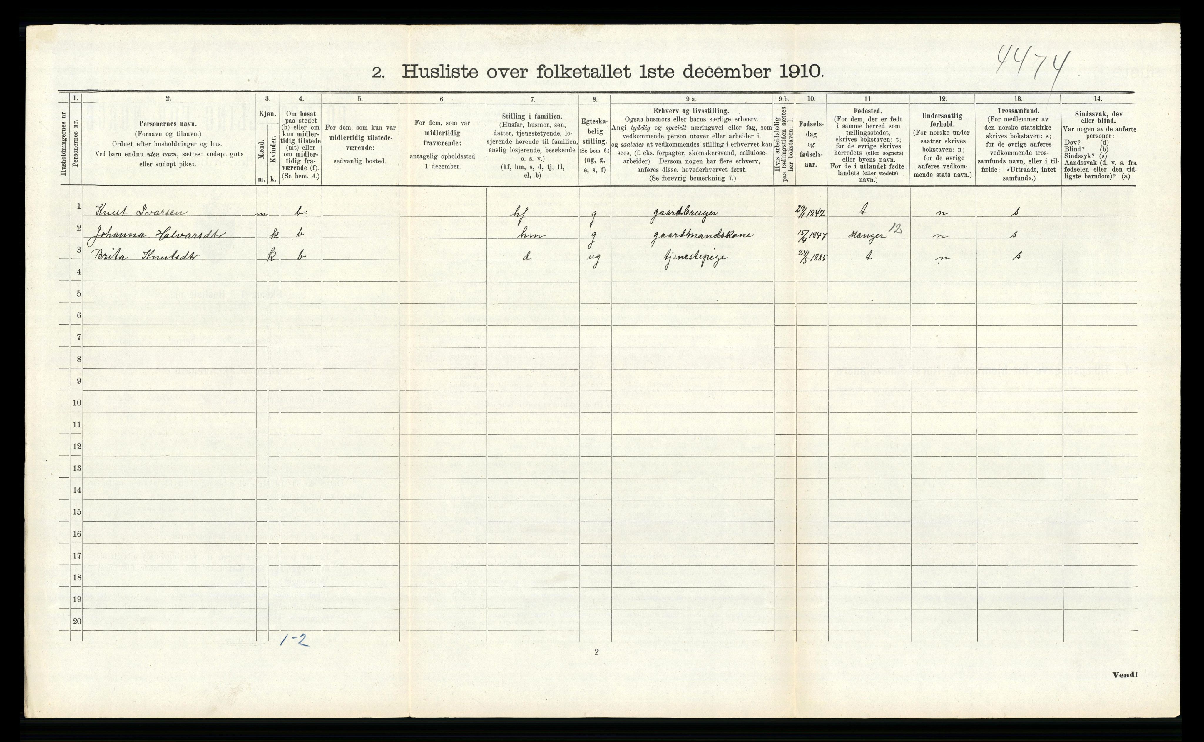 RA, 1910 census for Alversund, 1910, p. 429