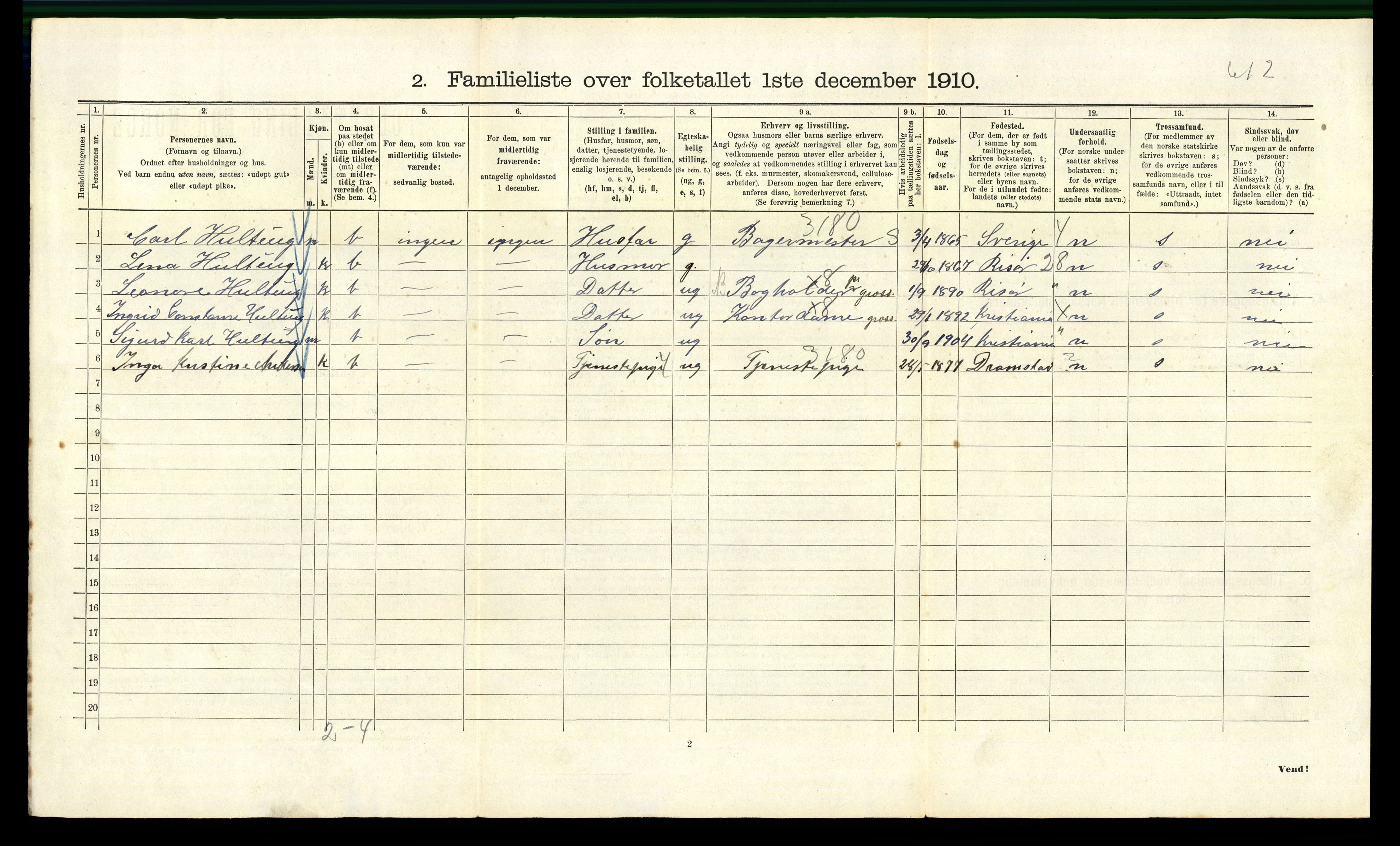 RA, 1910 census for Kristiania, 1910, p. 100354